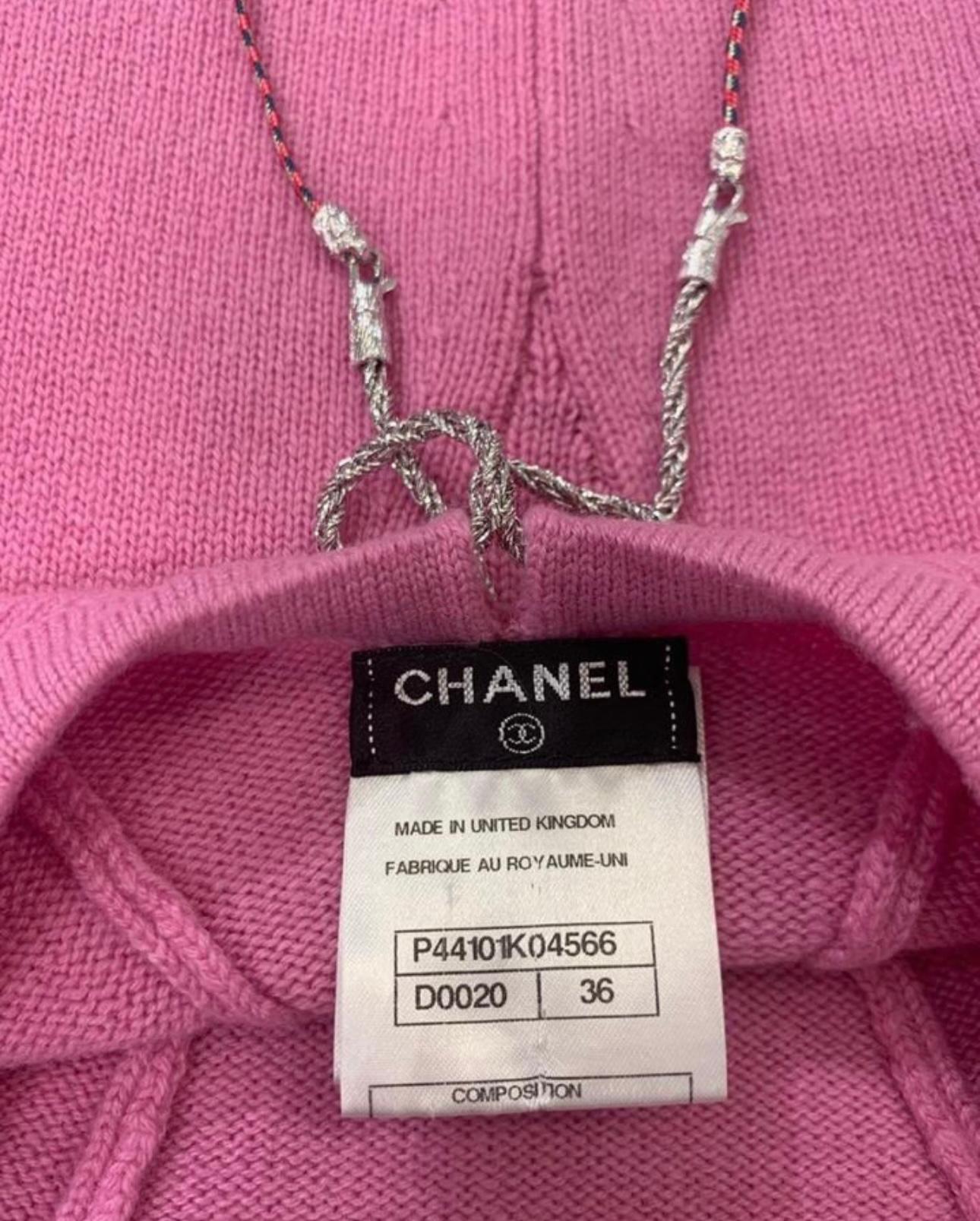 Chanel New CC Chain Link Hot Pink Cashmere Jumper 2
