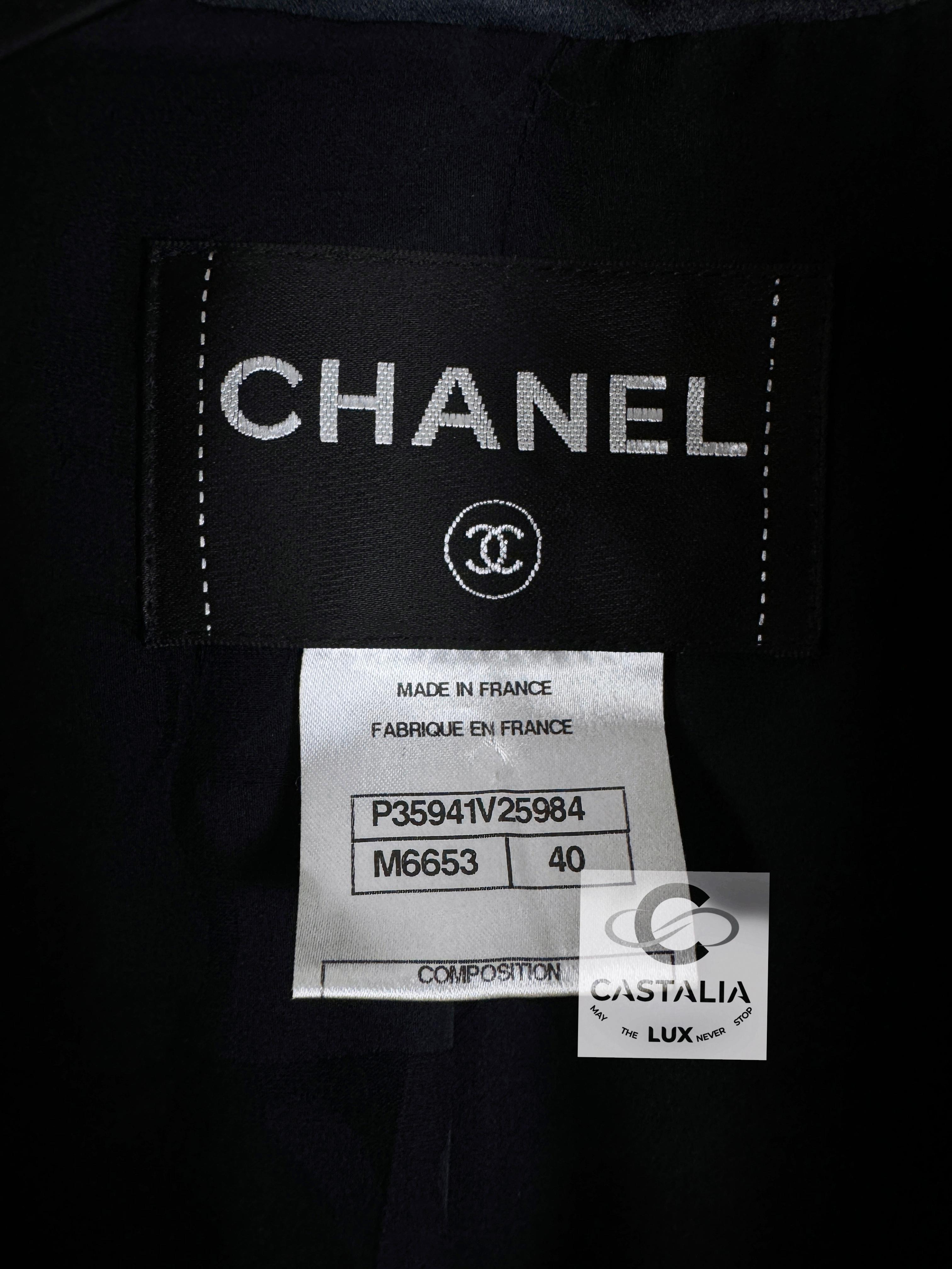 Chanel New CC Eagle Buttons Black Tweed Jacket 11