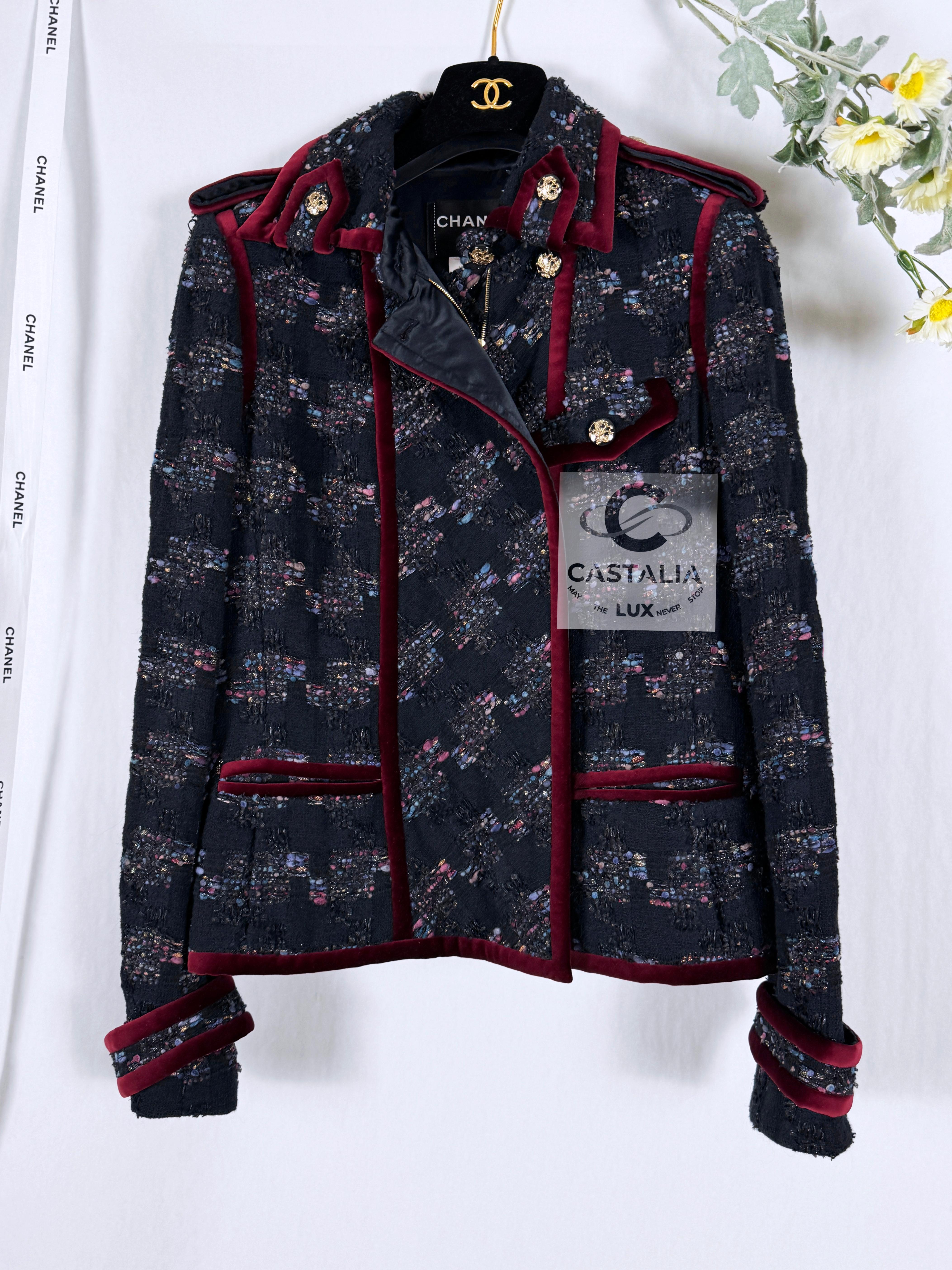 Chanel New CC Eagle Buttons Black Tweed Jacket 2