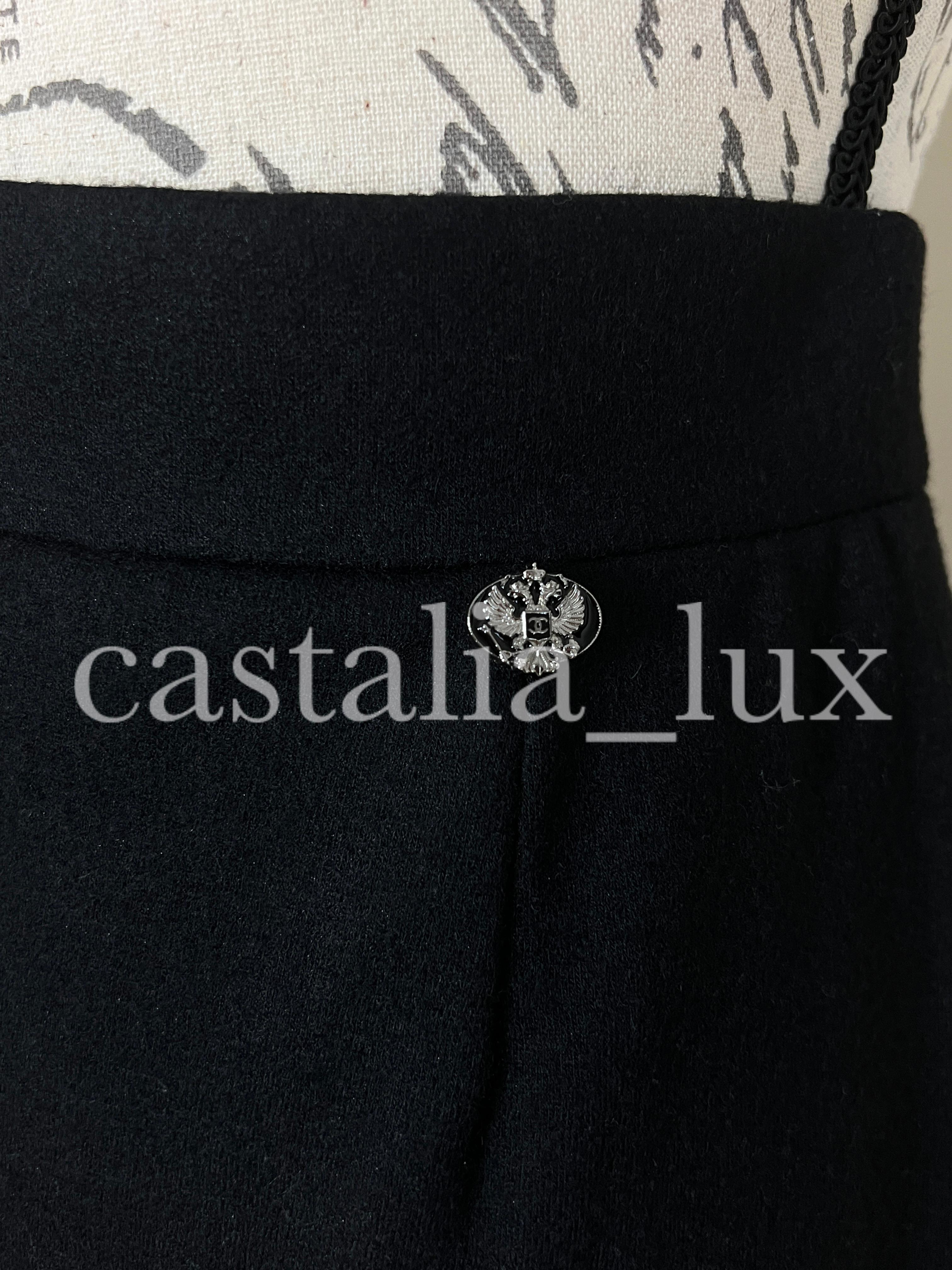 Chanel New CC Eagle Charm Black Pencil Skirt In New Condition For Sale In Dubai, AE