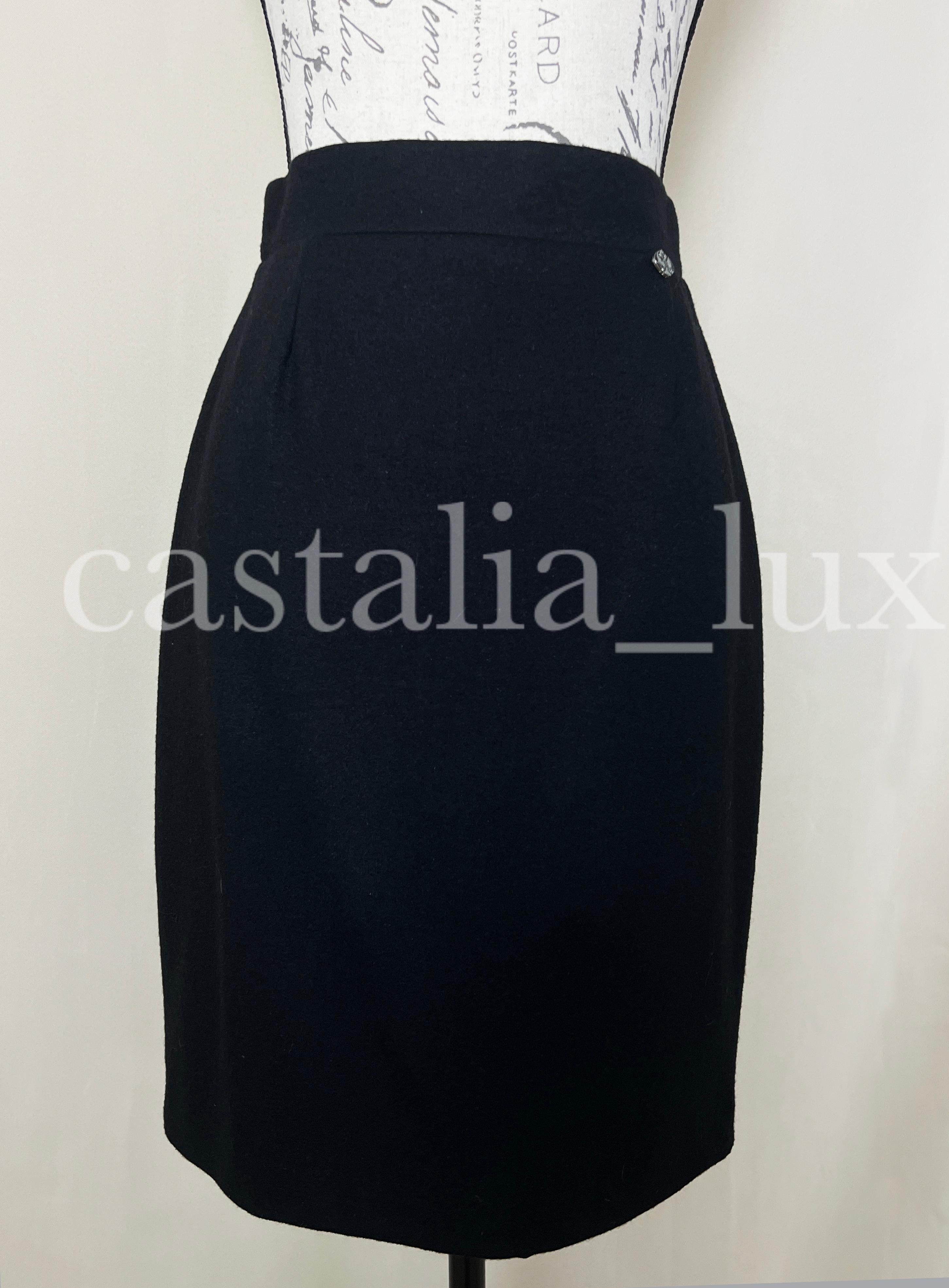 Women's or Men's Chanel New CC Eagle Charm Black Pencil Skirt For Sale
