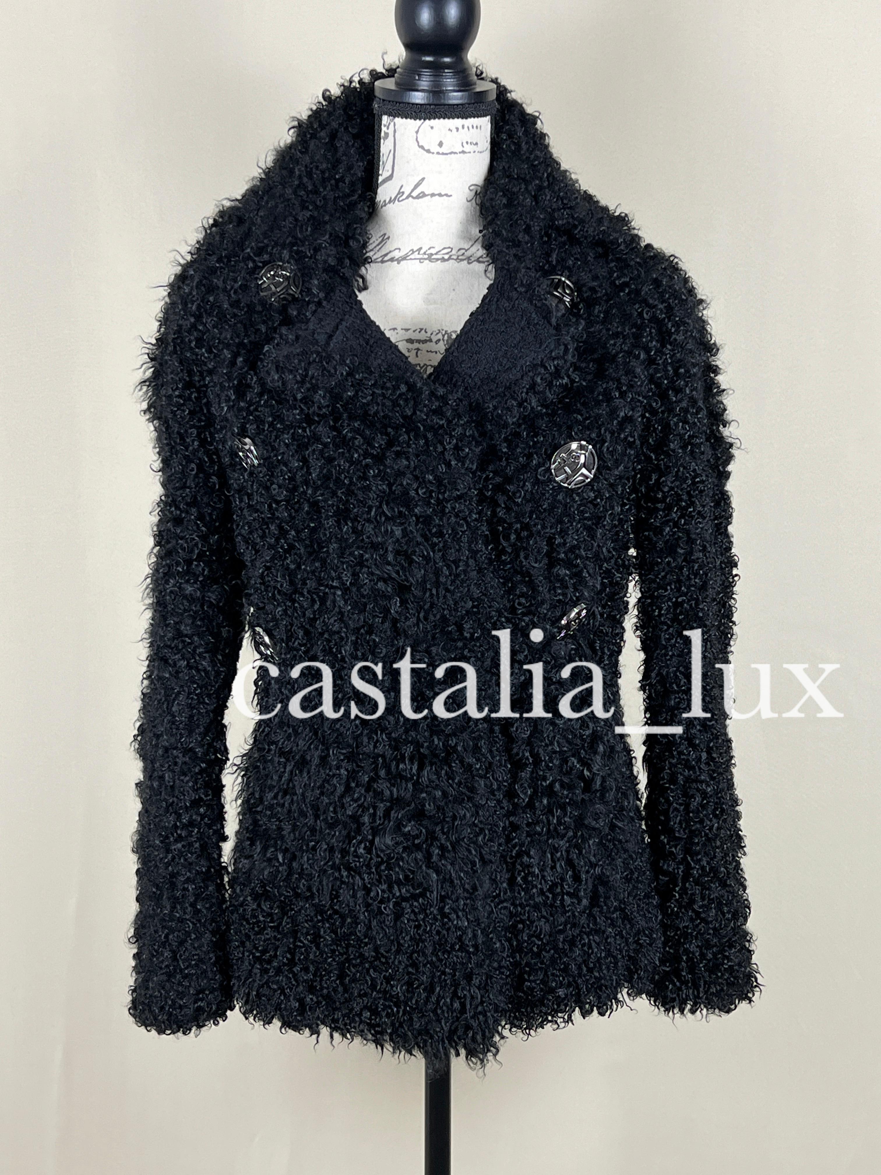 Chanel New CC Giant Button Black Jacket For Sale 1