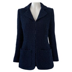 Chanel New CC Botones Gigantes Chaqueta de tweed azul marino 36 FR