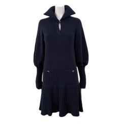 Chanel New CC Globe Buttons Relaxed Knit Dress 36 FR