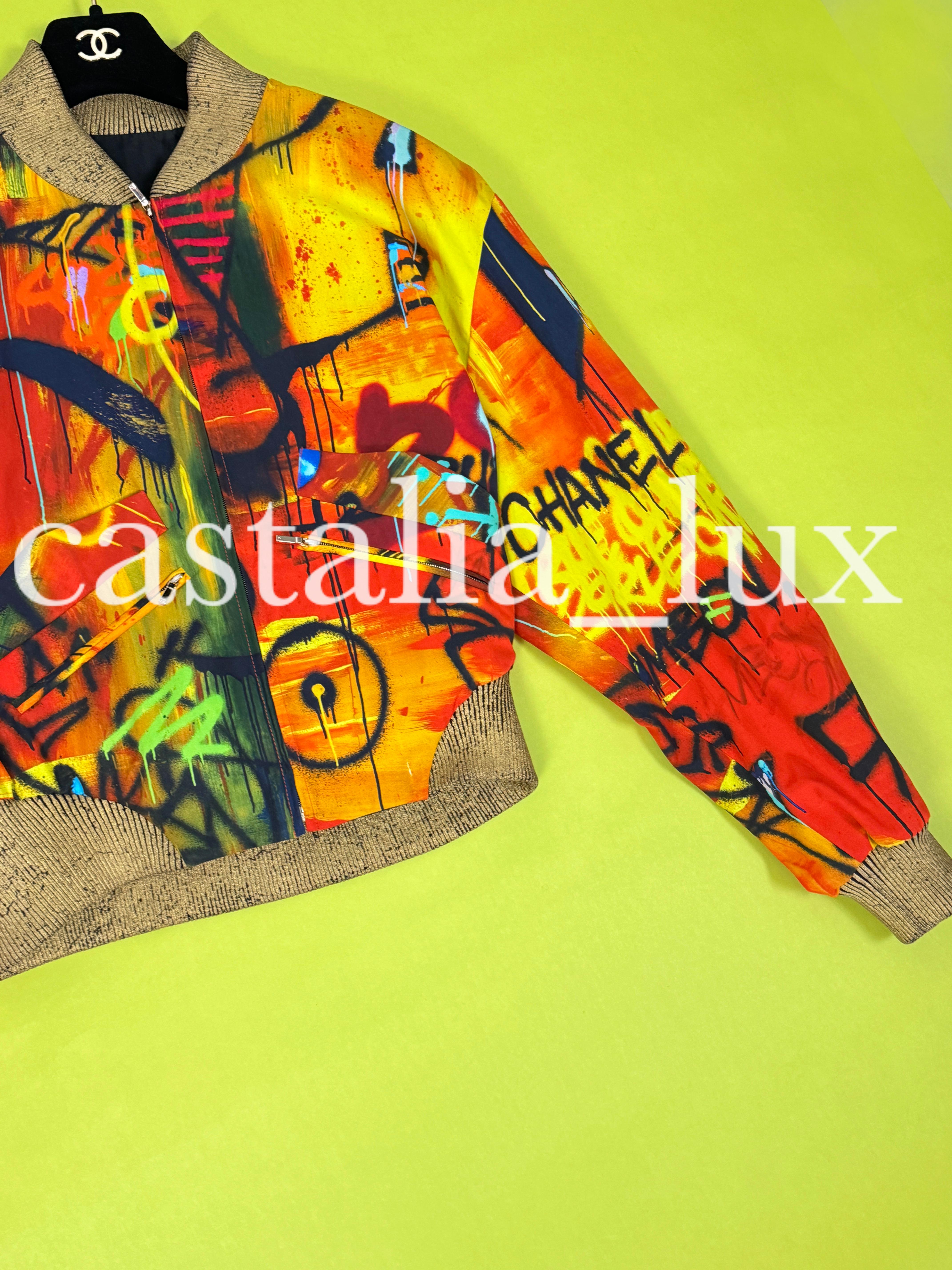 Chanel New CC Graffiti Egypt Sacred Symbols Bomber Jacket 8