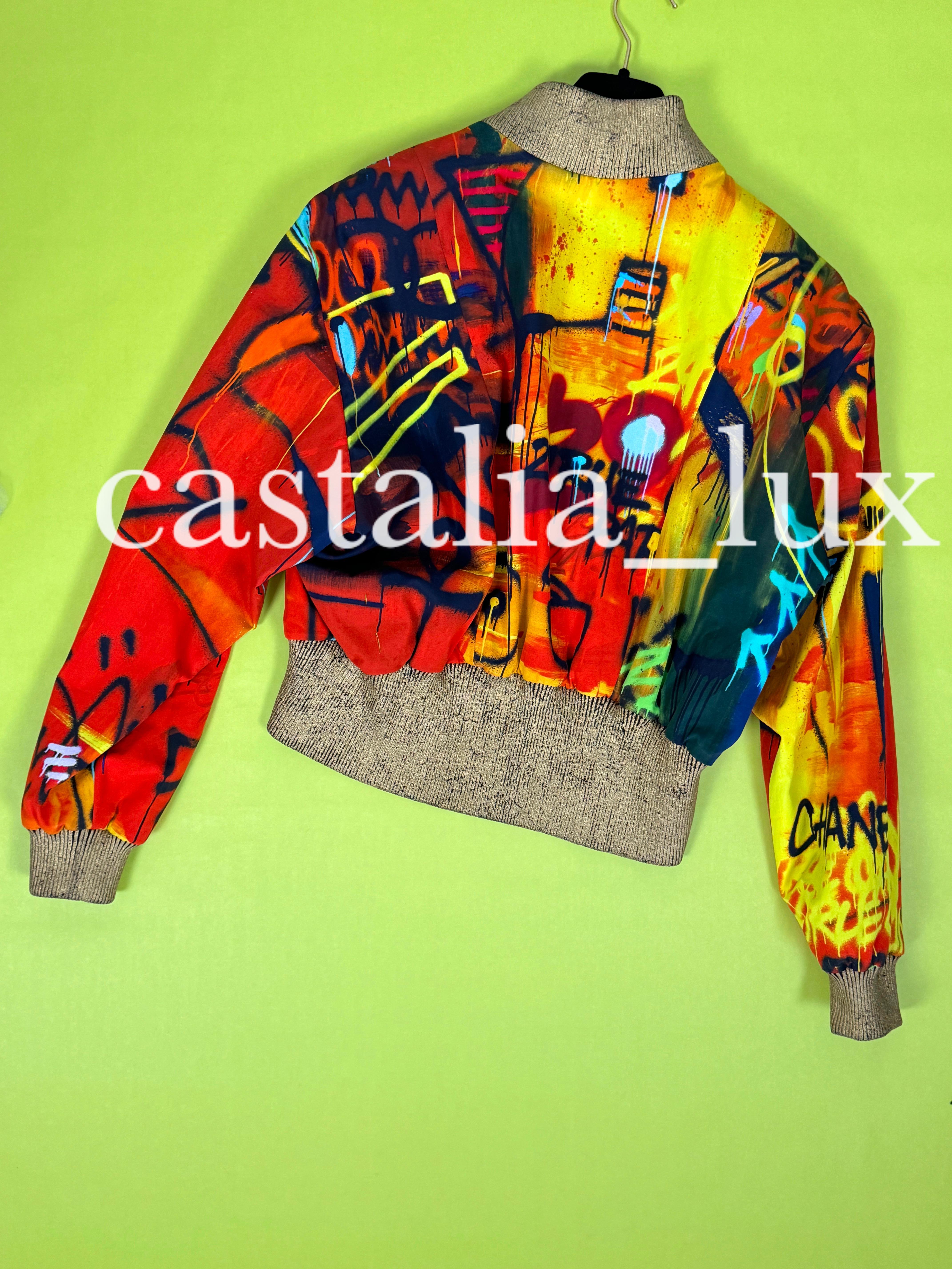 Chanel New CC Graffiti Egypt Sacred Symbols Bomber Jacket 9