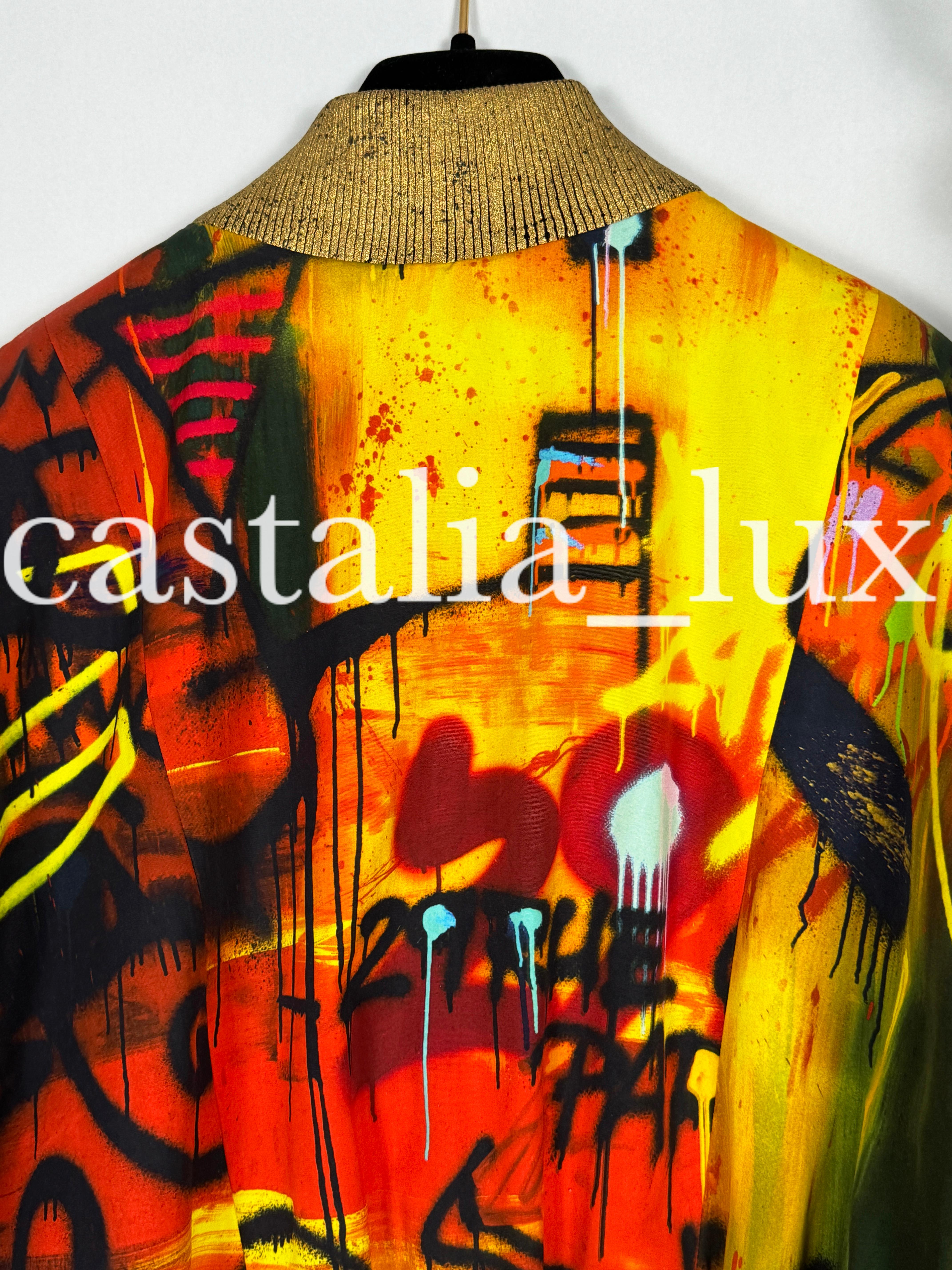Chanel New CC Graffiti Egypt Sacred Symbols Bomber Jacket 12