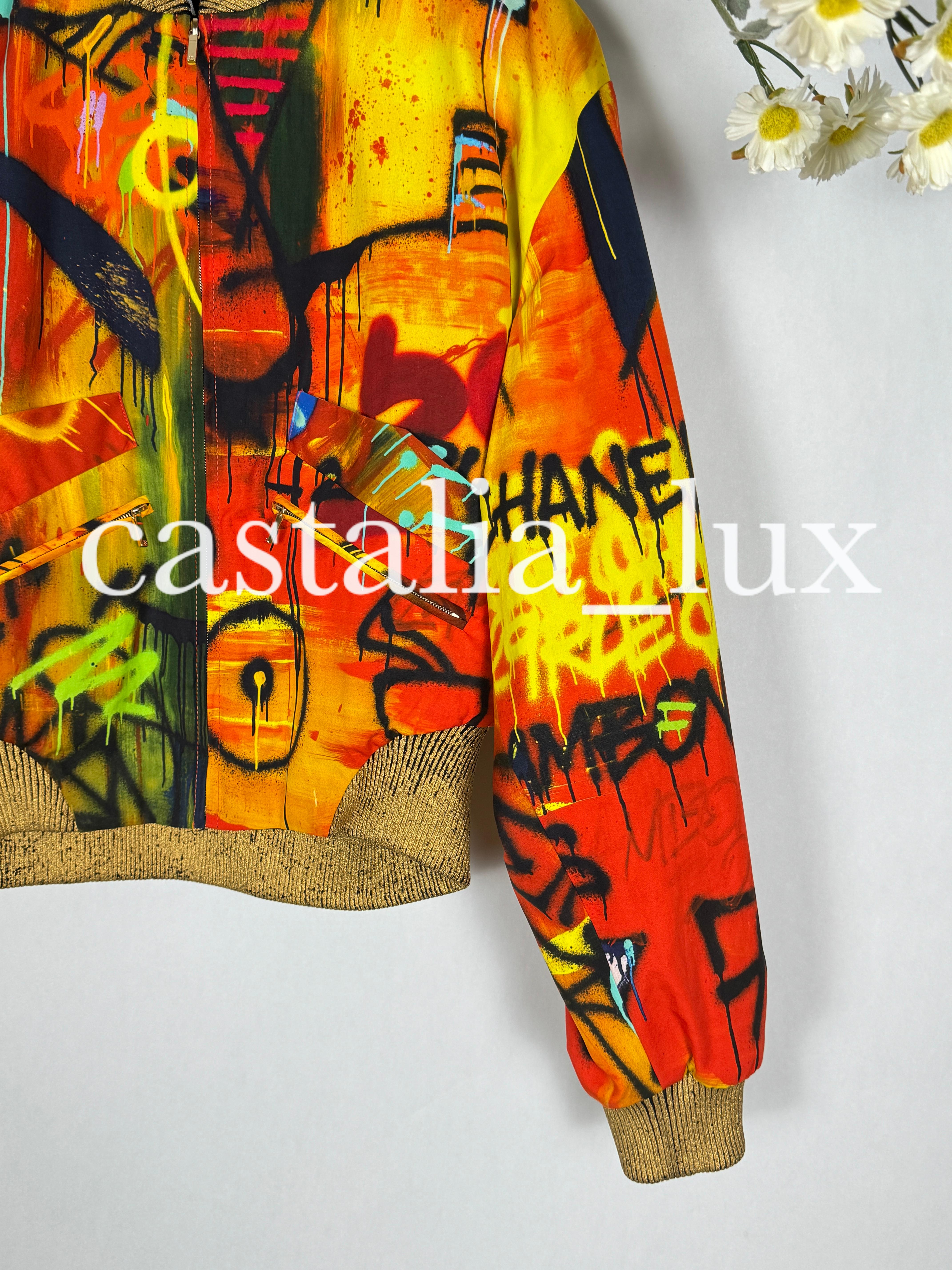 Chanel New CC Graffiti Egypt Sacred Symbols Bomber Jacket 1
