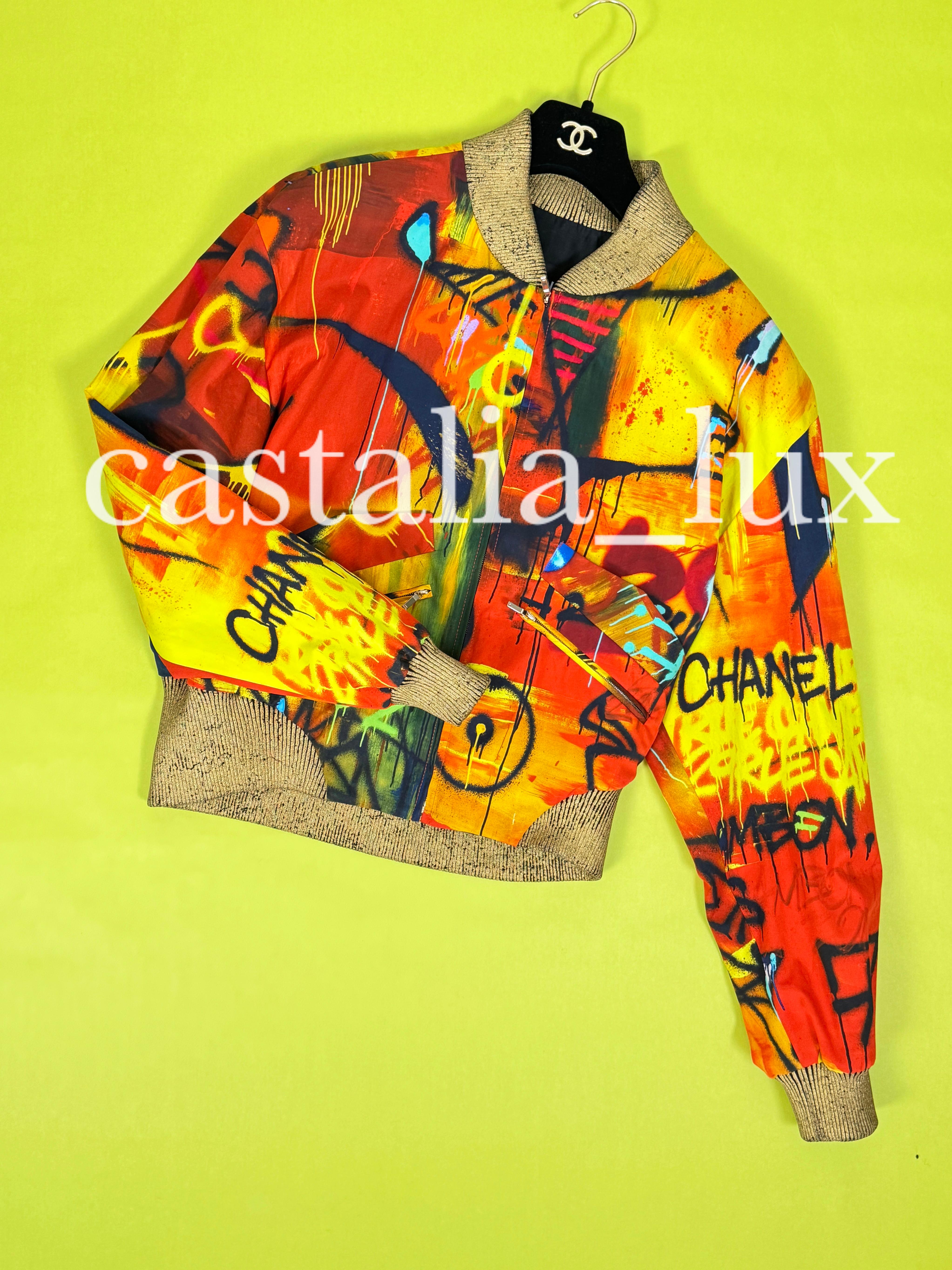 Chanel New CC Graffiti Egypt Sacred Symbols Bomber Jacket 2