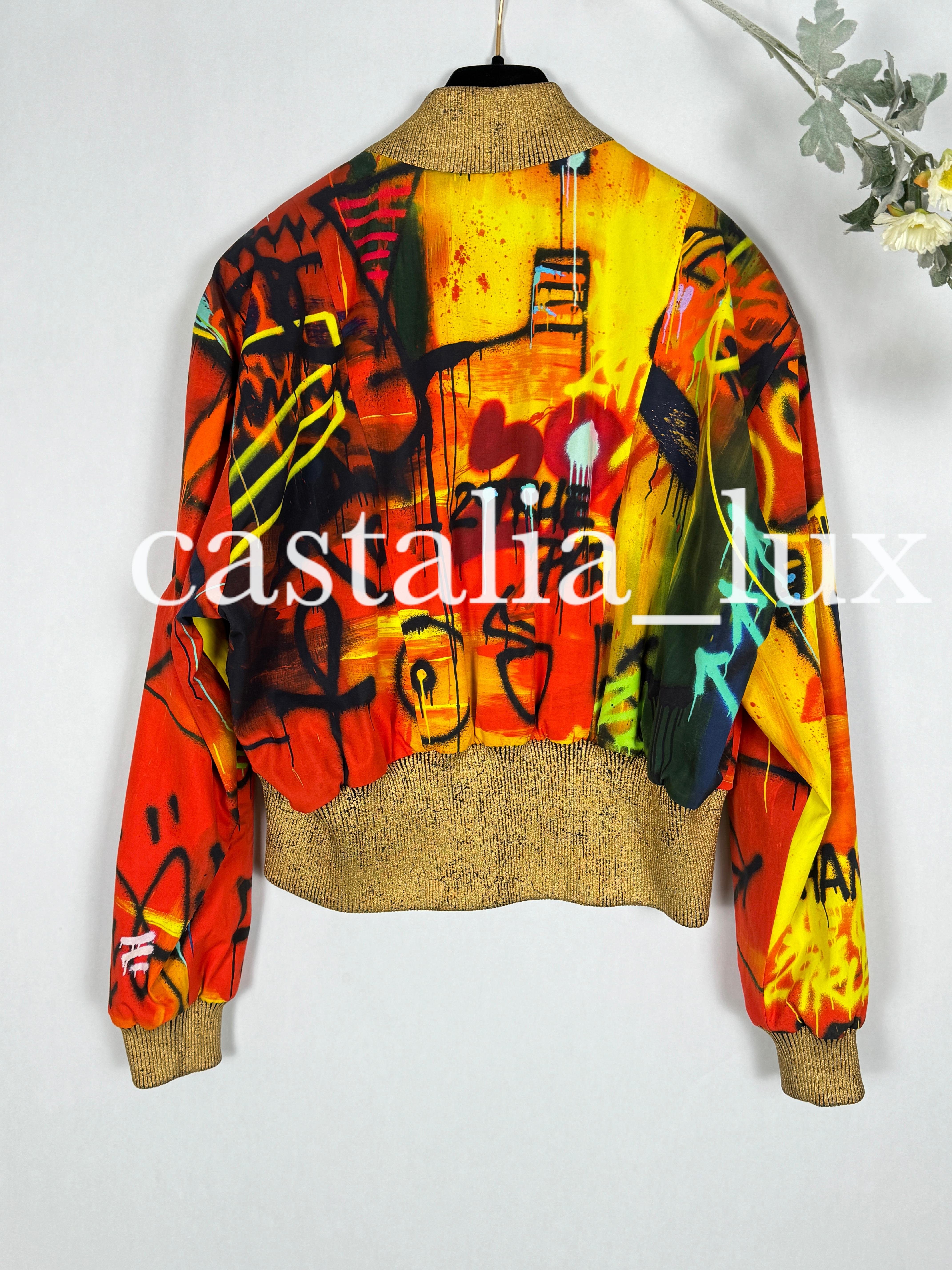 Chanel New CC Graffiti Egypt Sacred Symbols Bomber Jacket 3