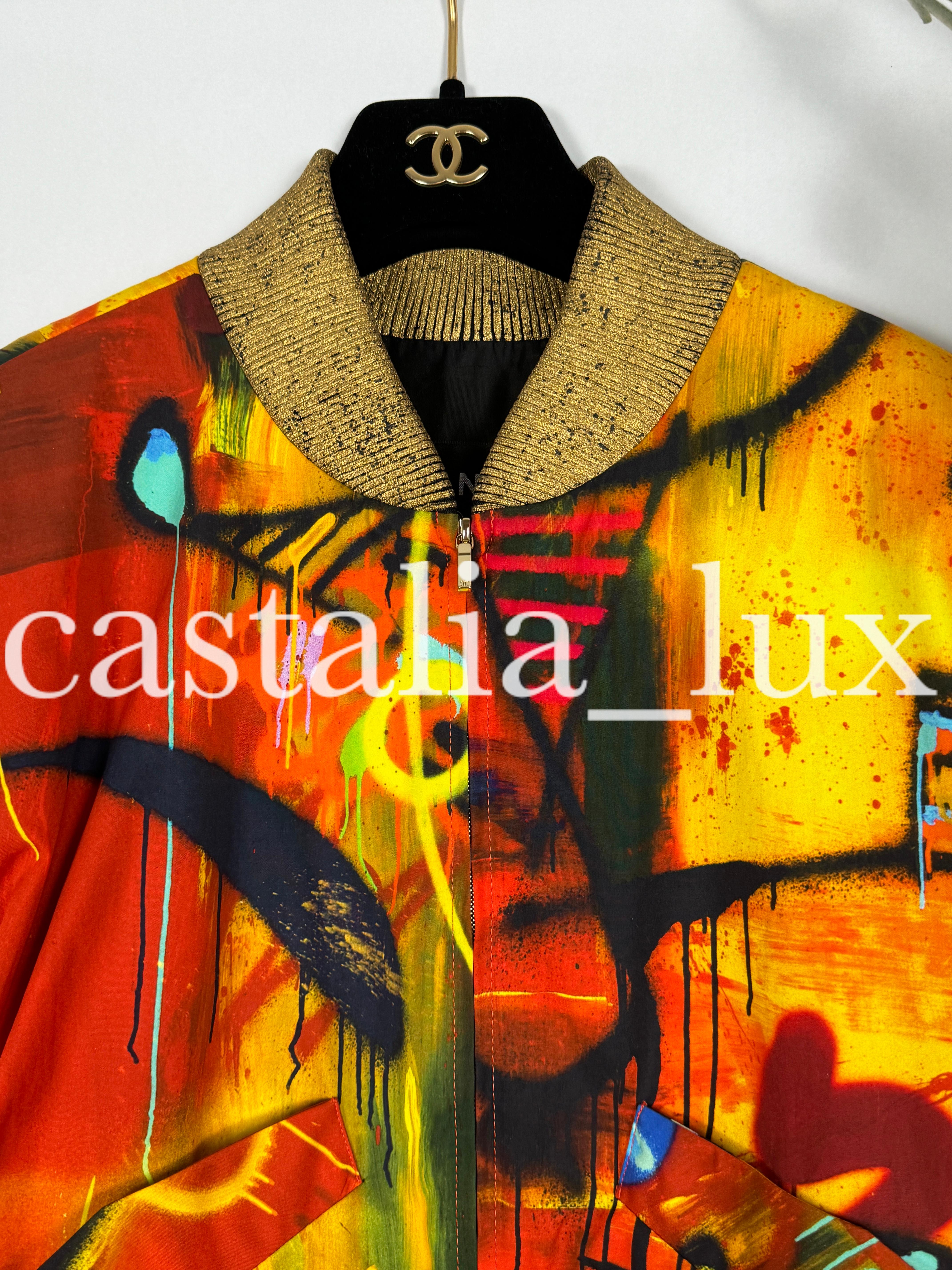 Chanel New CC Graffiti Egypt Sacred Symbols Bomber Jacket 5