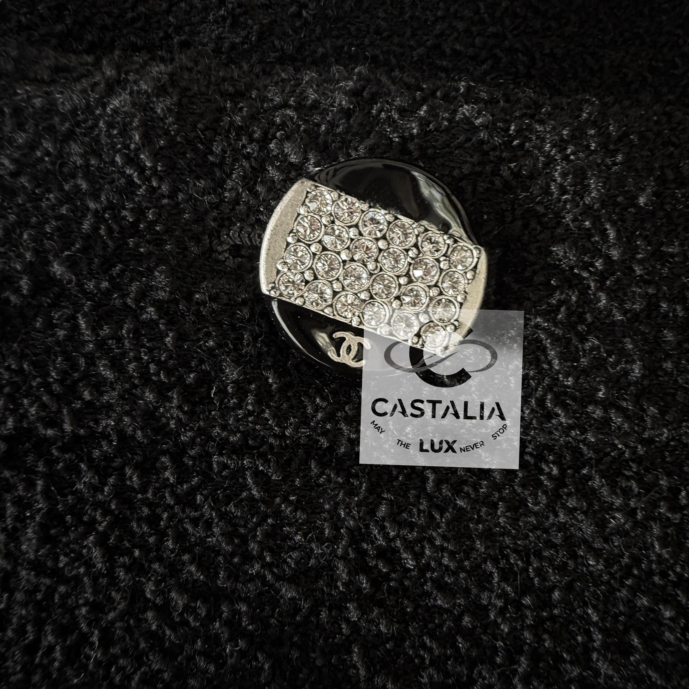 Chanel New CC Gripoix Buttons Black Tweed Cape Jacket 40 FR 9