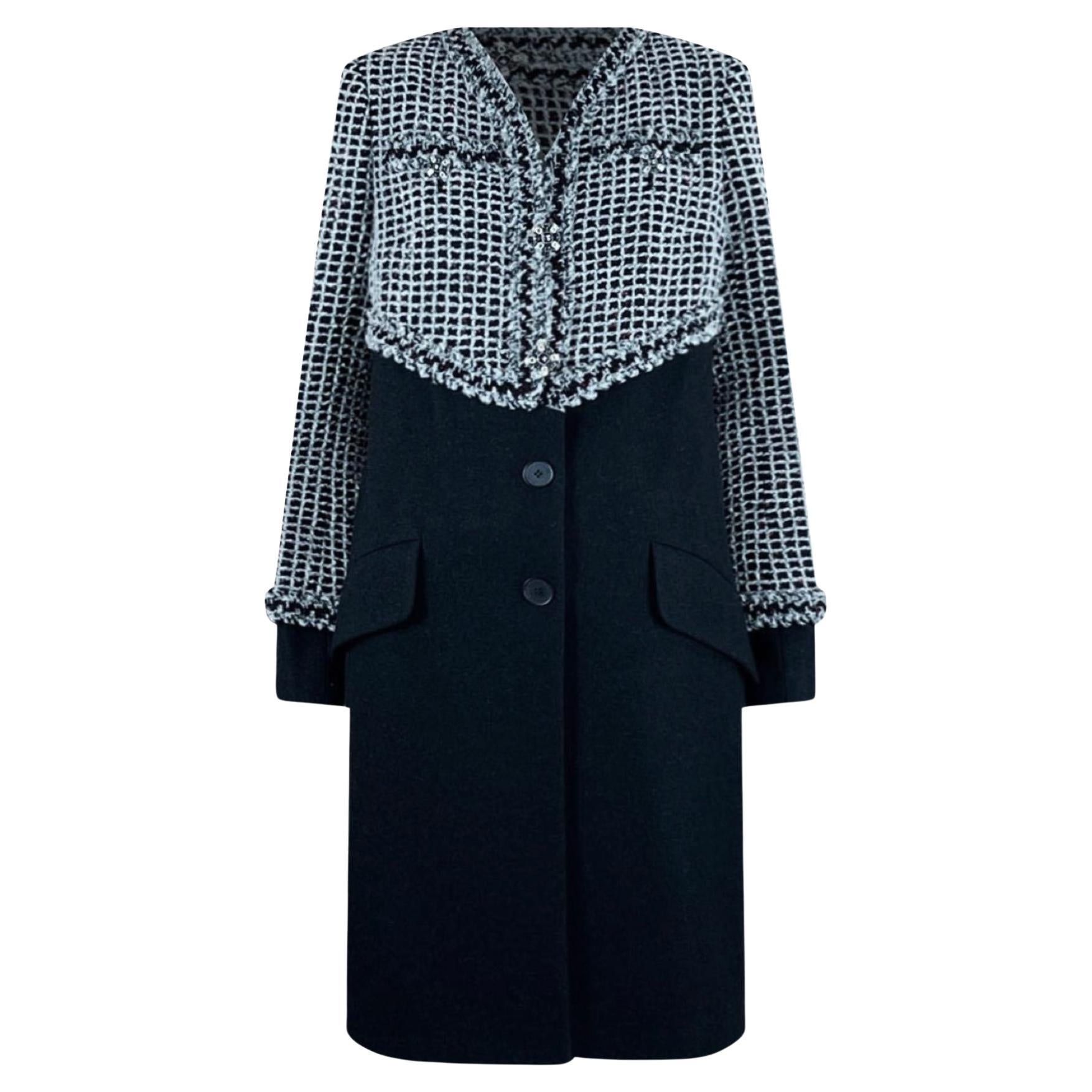 Chanel New CC Gripoix Buttons Giacca in tweed nero 36 FR