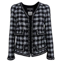 Chanel New CC Gripoix Buttons Black Tweed Jacket Chanel New CC Gripoix Buttons Black Tweed Jacket