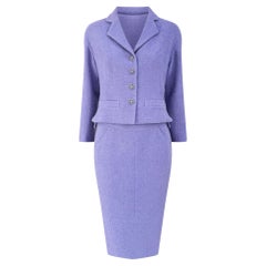 Chanel New CC Gripoix Buttons Lavender Tweed Ensemble