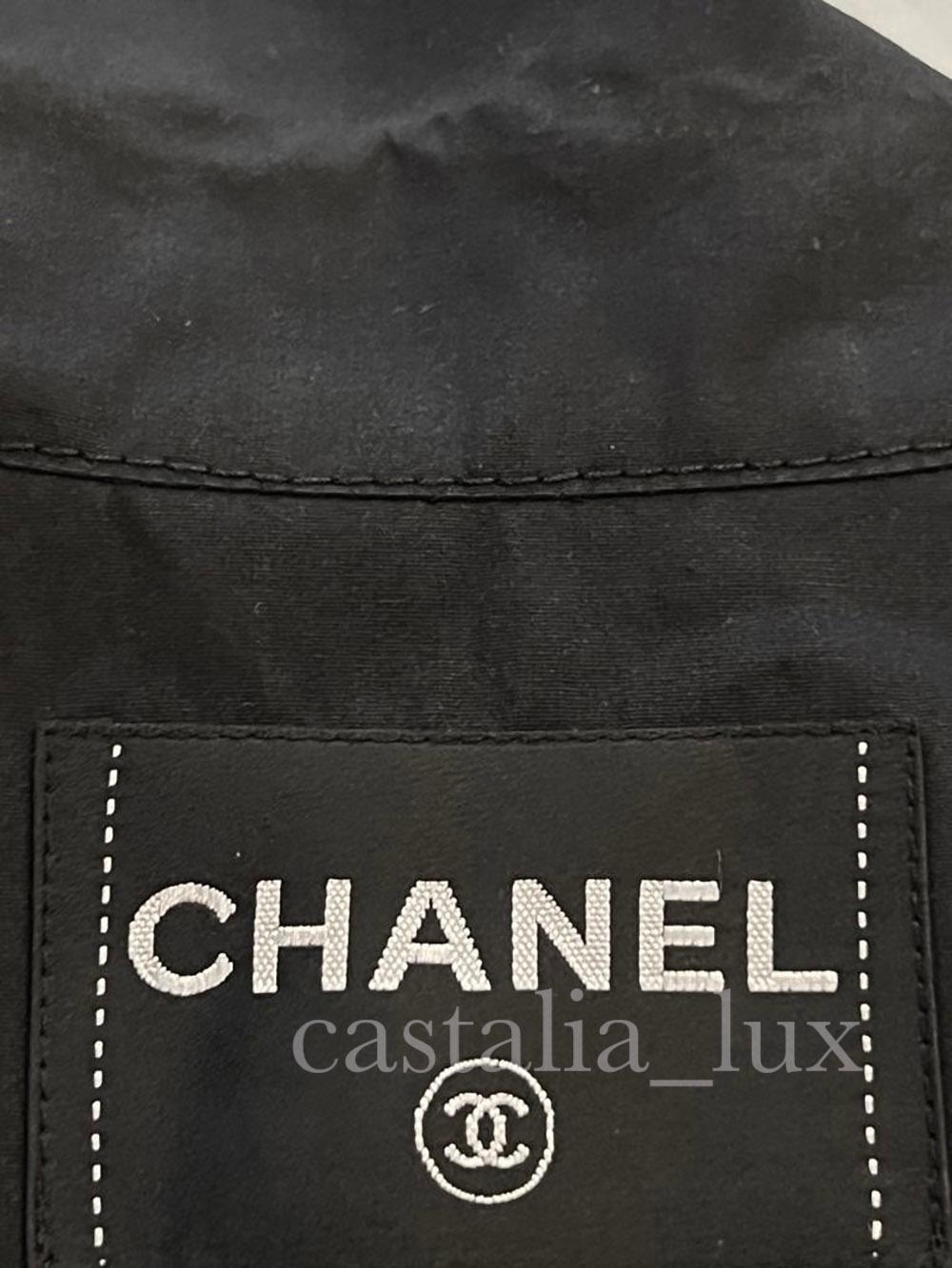 Chanel New CC Jewel Buttons Black Trench Coat For Sale 6
