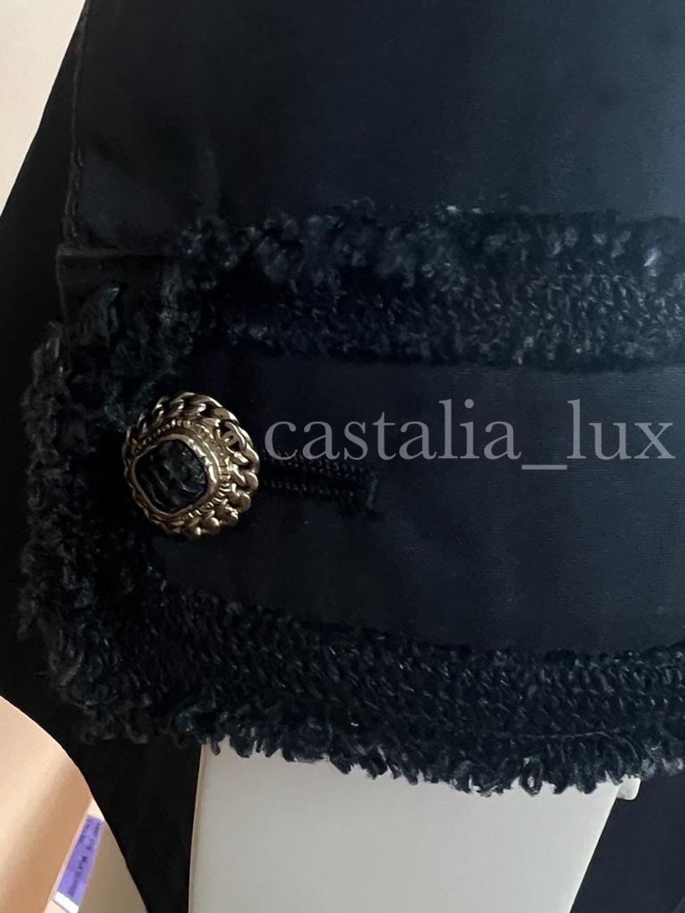 Chanel New CC Jewel Buttons Black Trench Coat 4