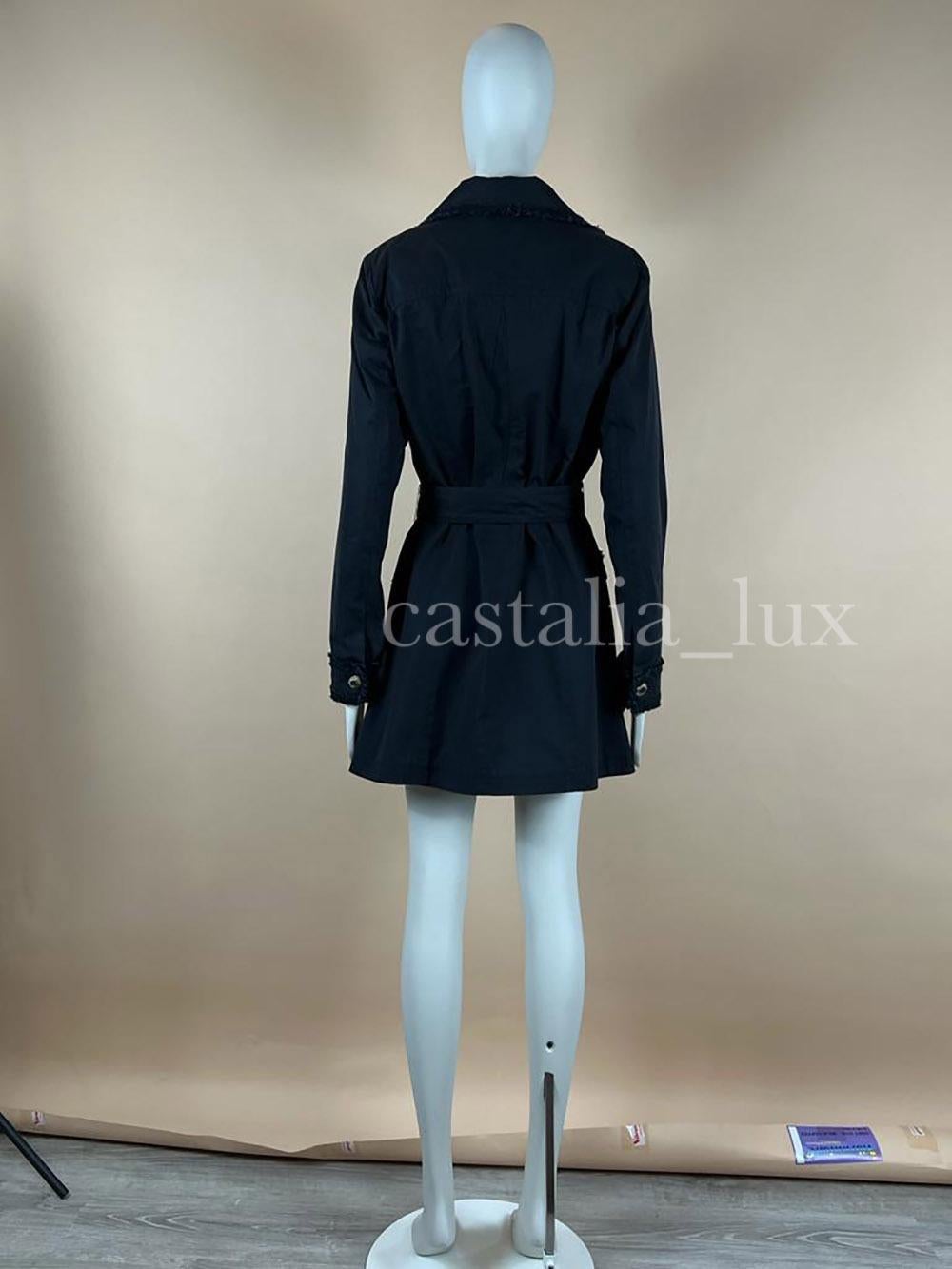 Chanel New CC Jewel Buttons Black Trench Coat 5