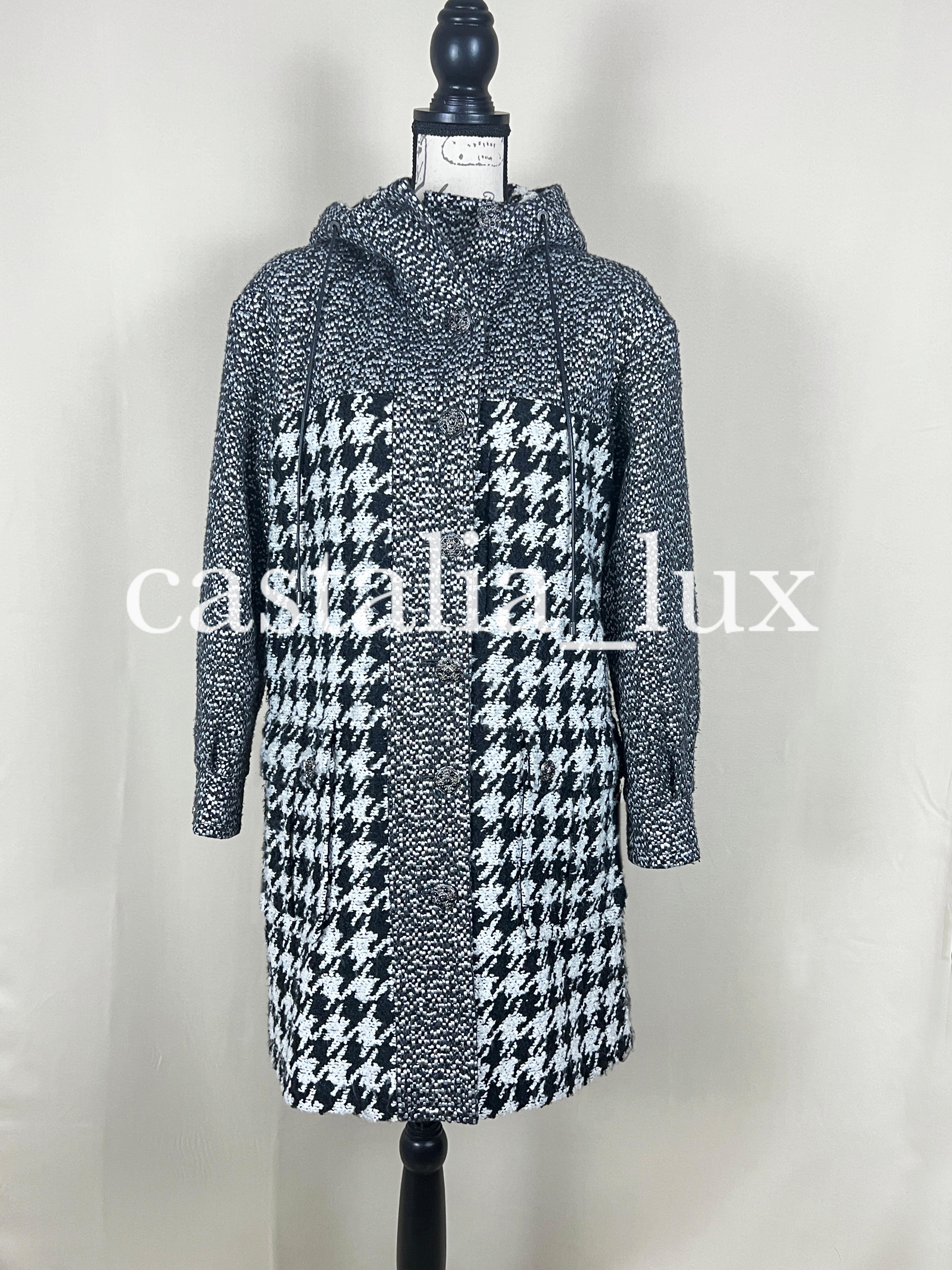 Chanel New CC Jewel Buttons Tweed Parka Coat For Sale 1