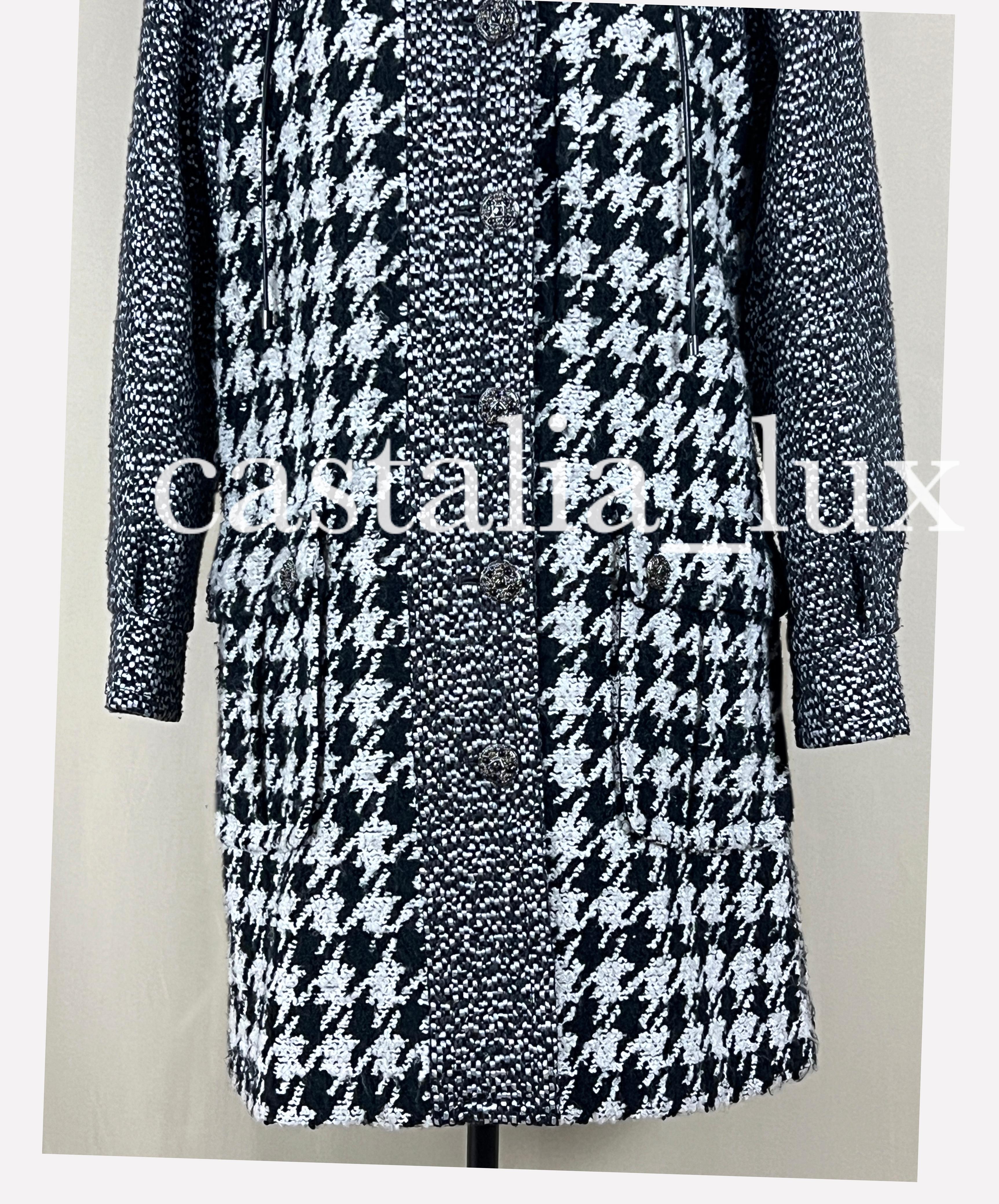 Chanel New CC Jewel Buttons Tweed Parka Coat For Sale 3