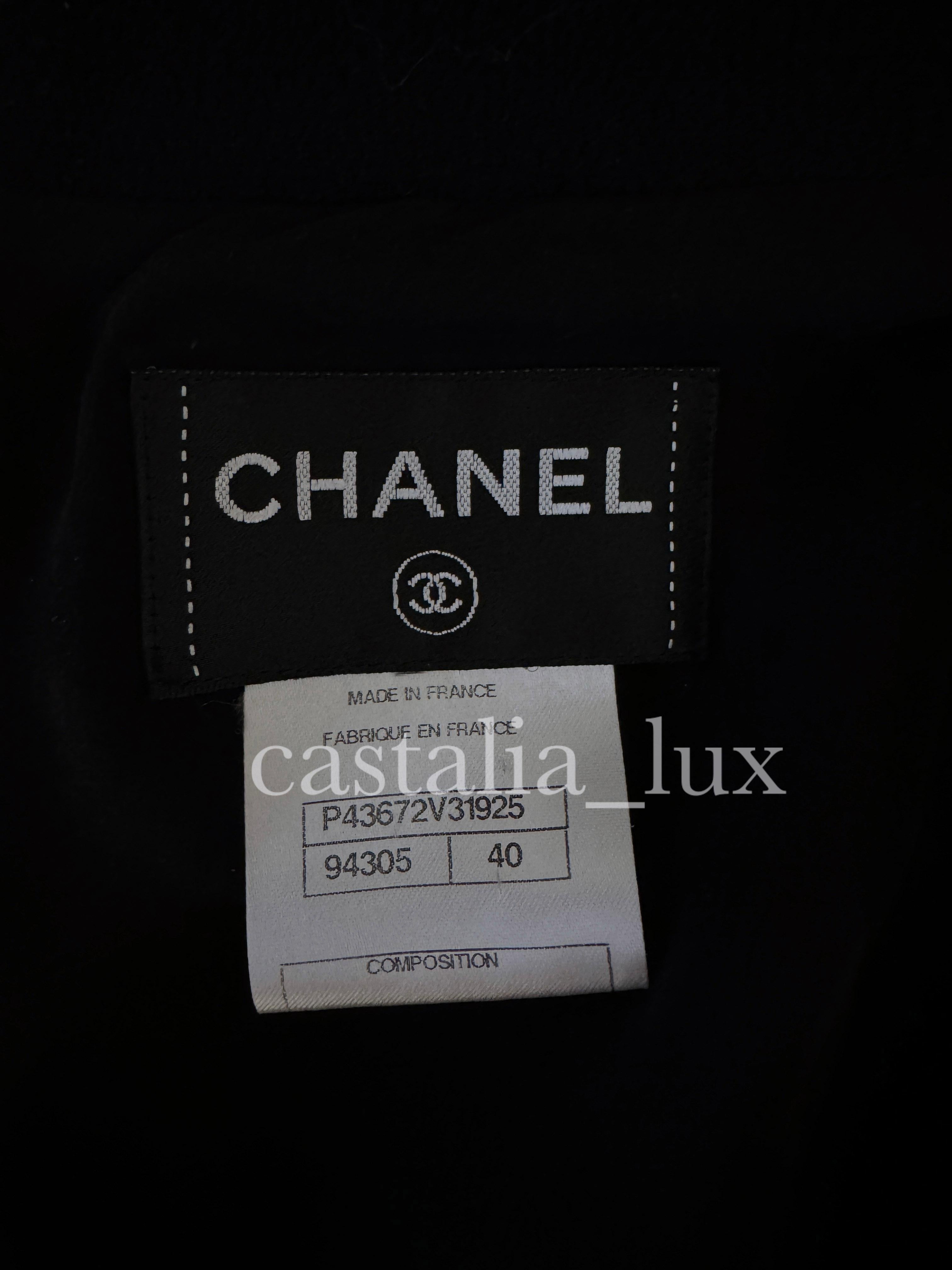Chanel New CC Jewel Pearl Belt Black Tweed Dress For Sale 12