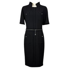 Chanel New CC Jewel Pearl Belt Black Tweed Dress