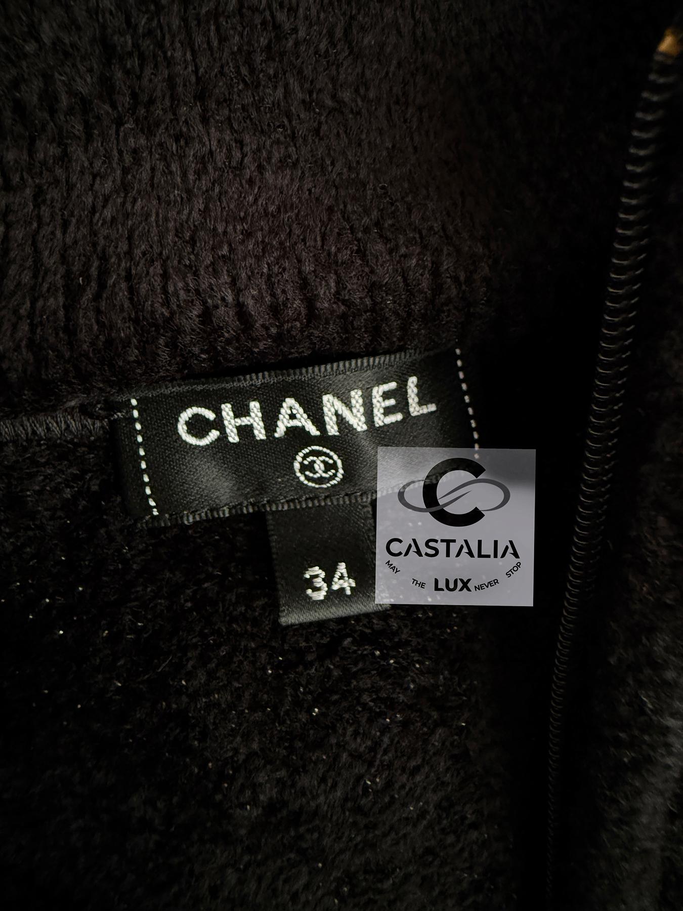 Chanel New CC Jewel Snowflake Buttons Quilted Black Dress 13