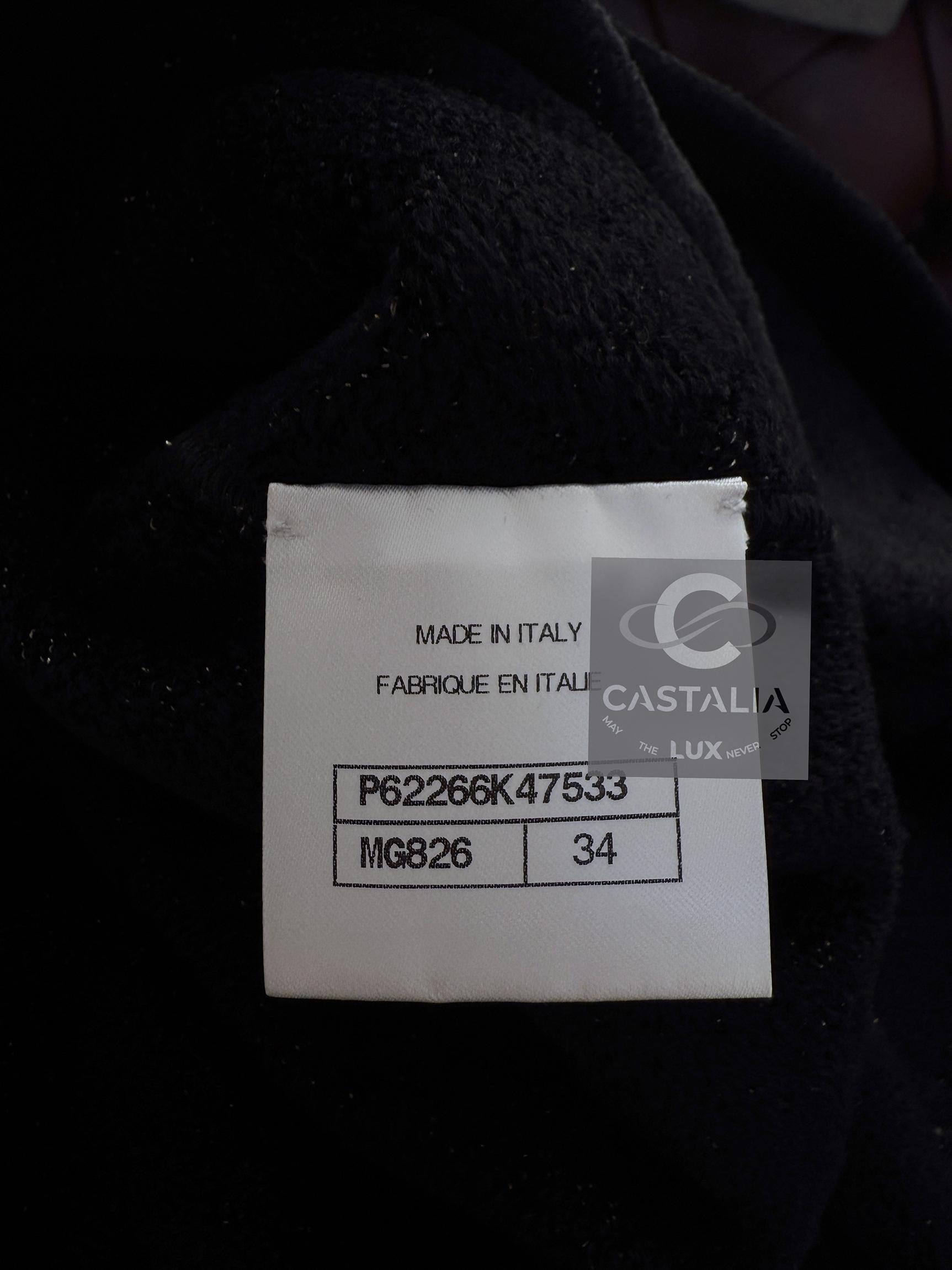 Chanel New CC Jewel Snowflake Buttons Quilted Black Dress 14