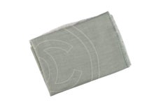Chanel New CC Logo Cashmere Scarf Light Green