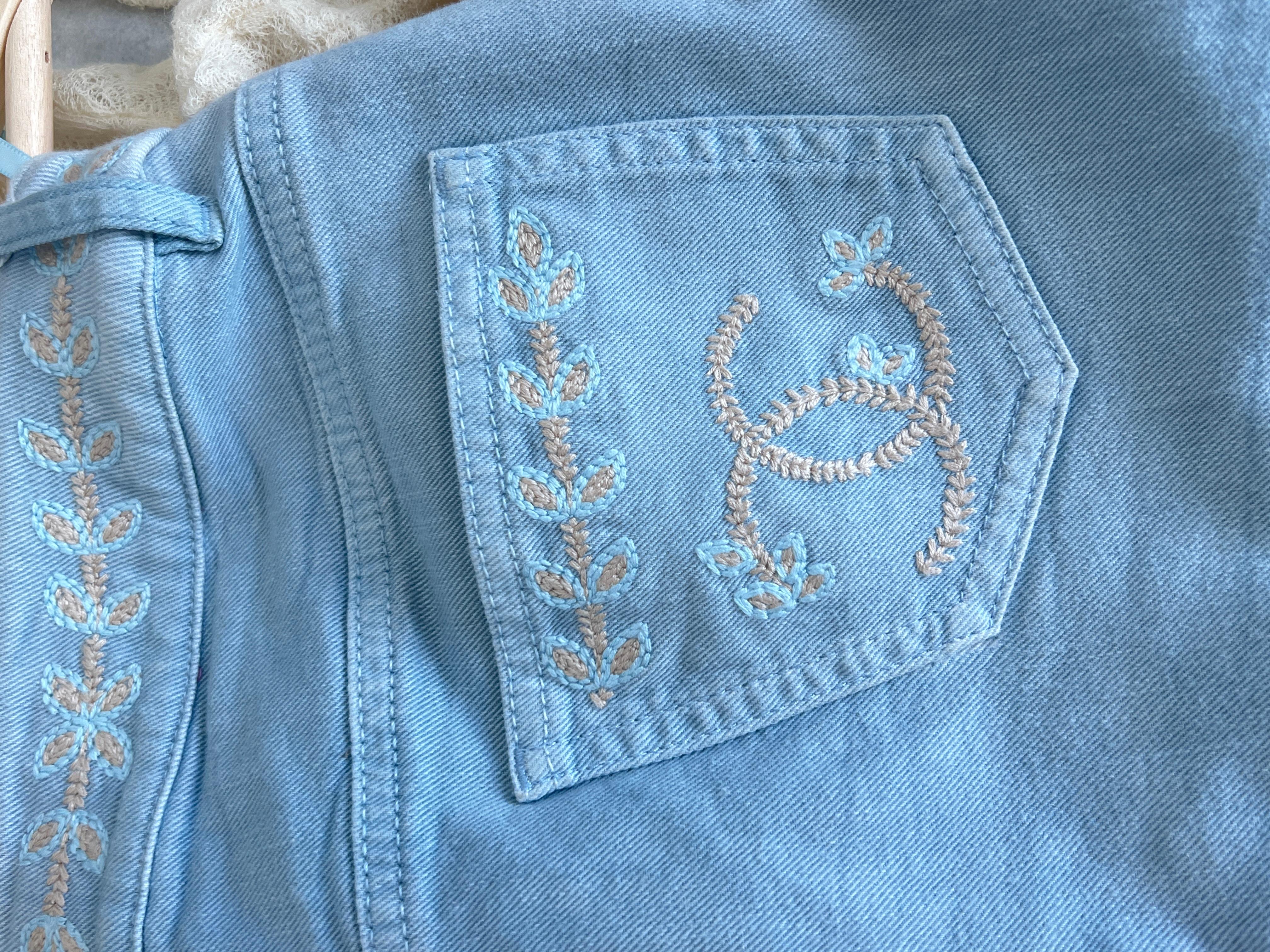 Chanel New CC Logo Embroidery Runway Jeans For Sale 3