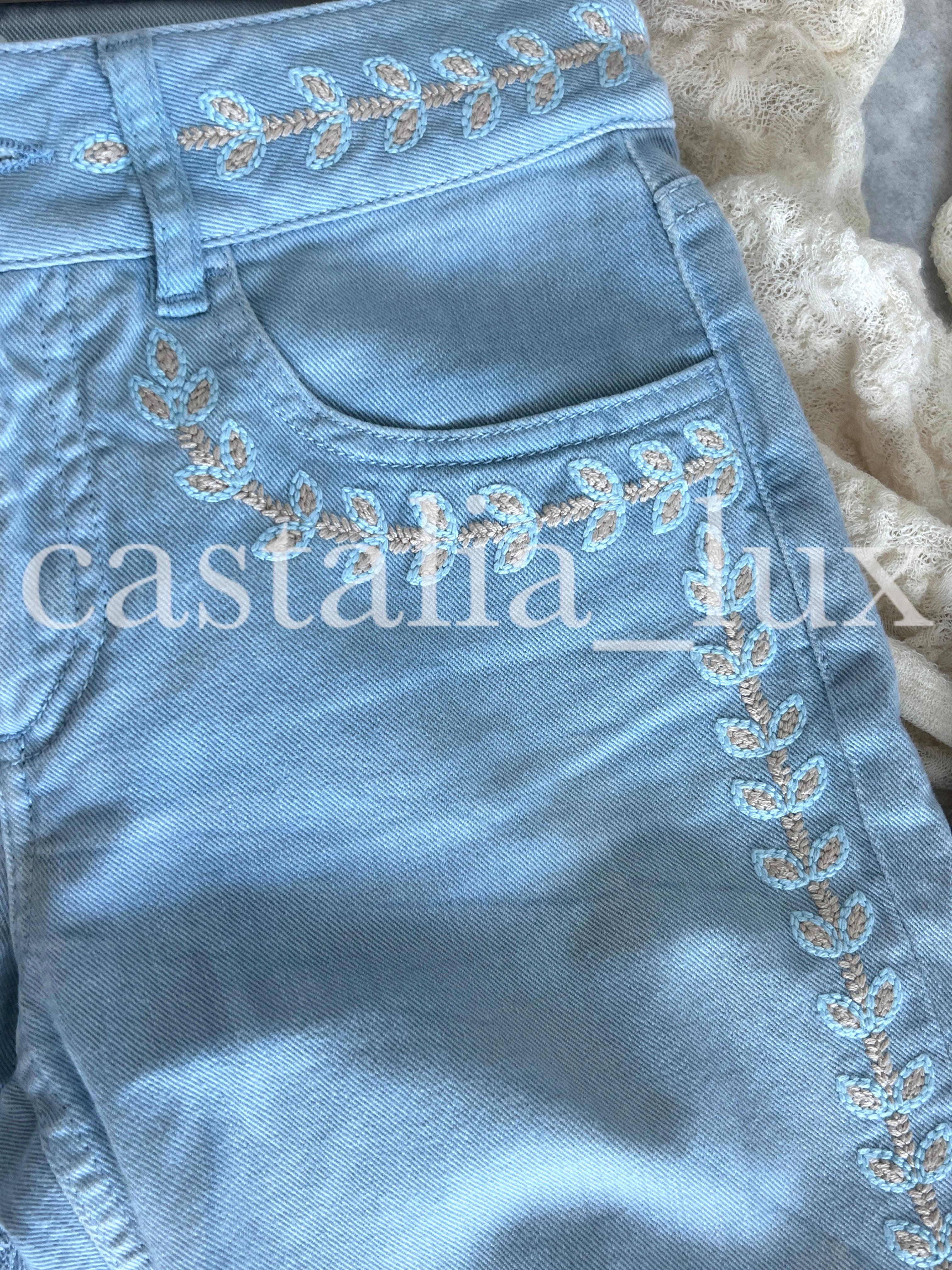 Chanel New CC Logo La Riviera Collection Runway Jeans 5