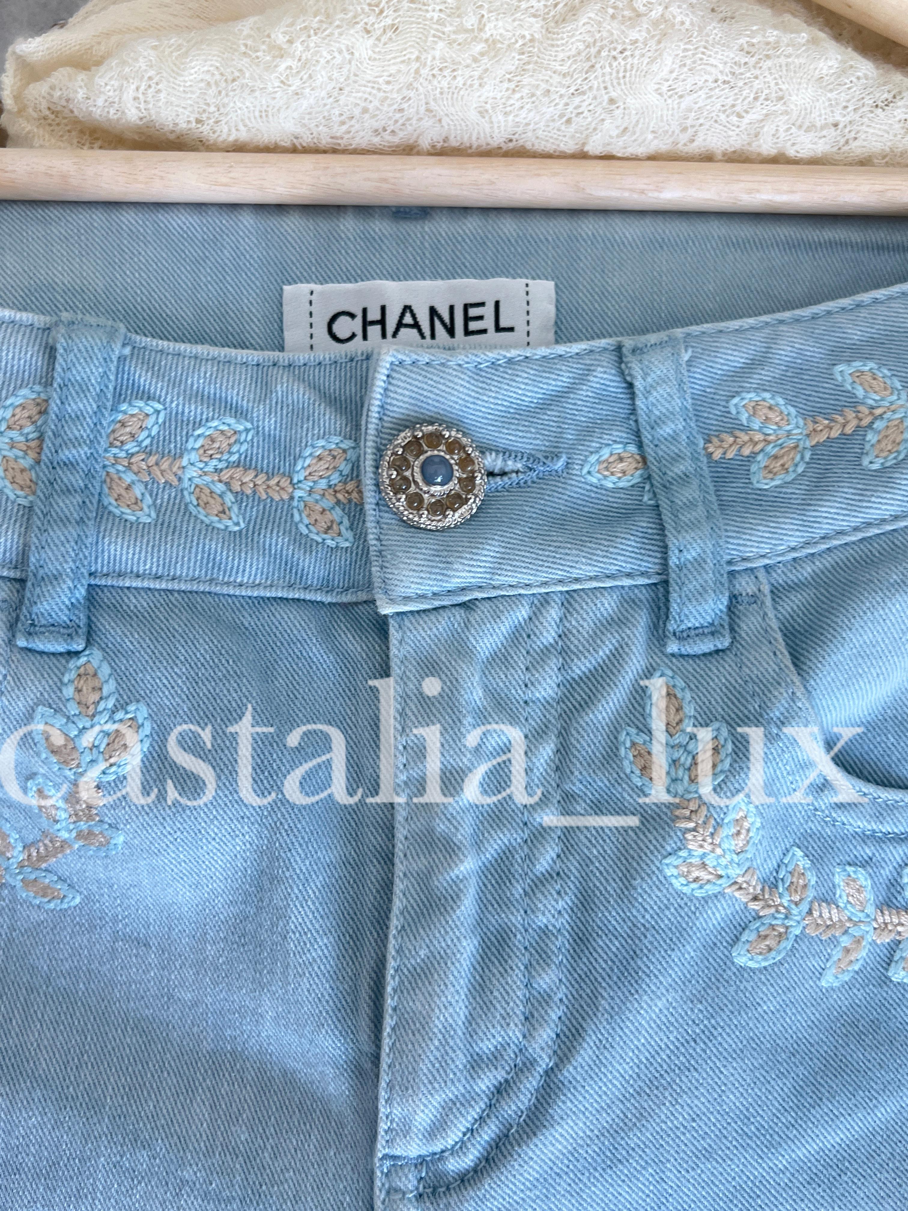 Chanel New CC Logo La Riviera Collection Runway Jeans 6