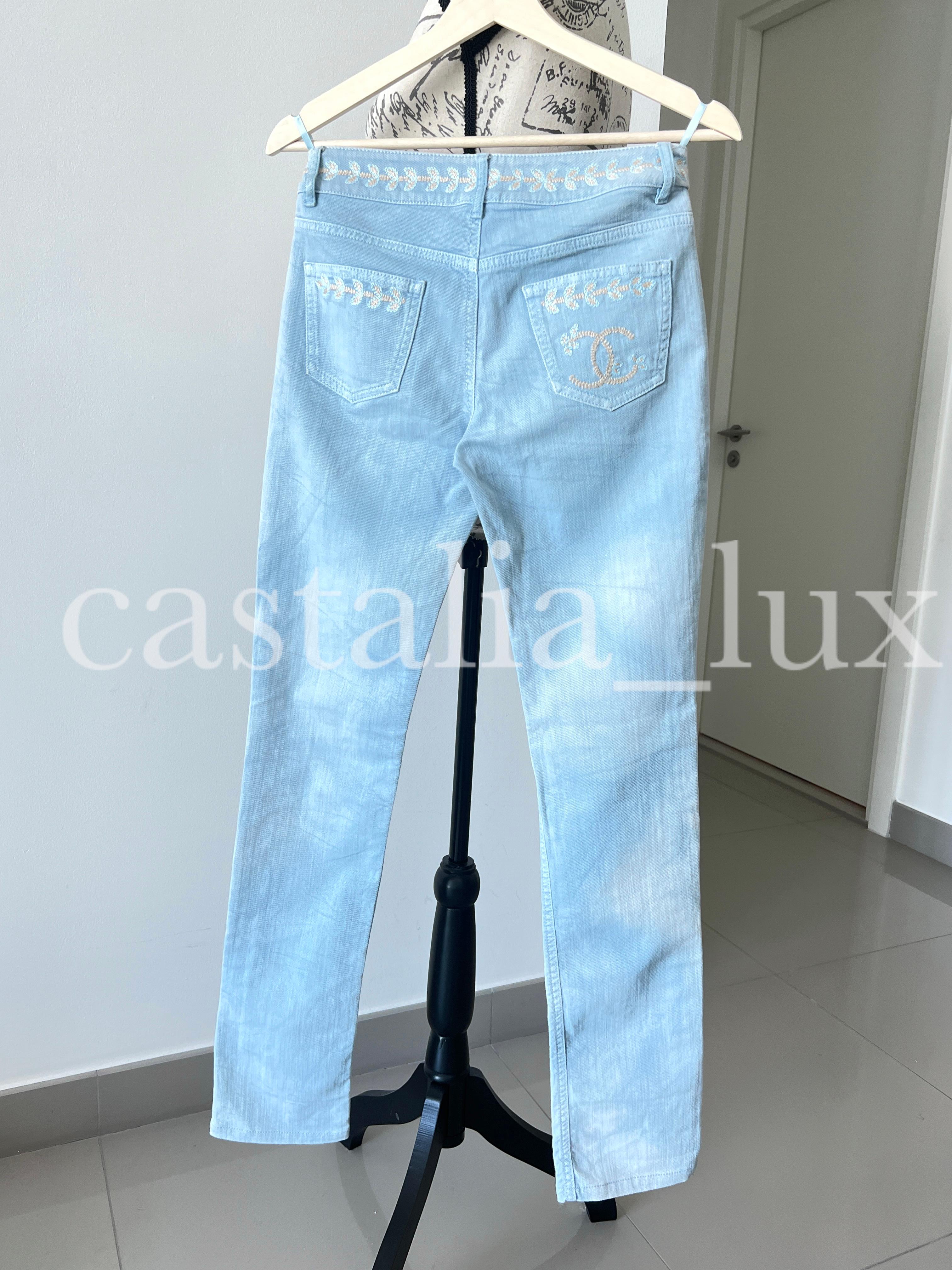 Chanel New CC Logo La Riviera Collection Runway Jeans 2