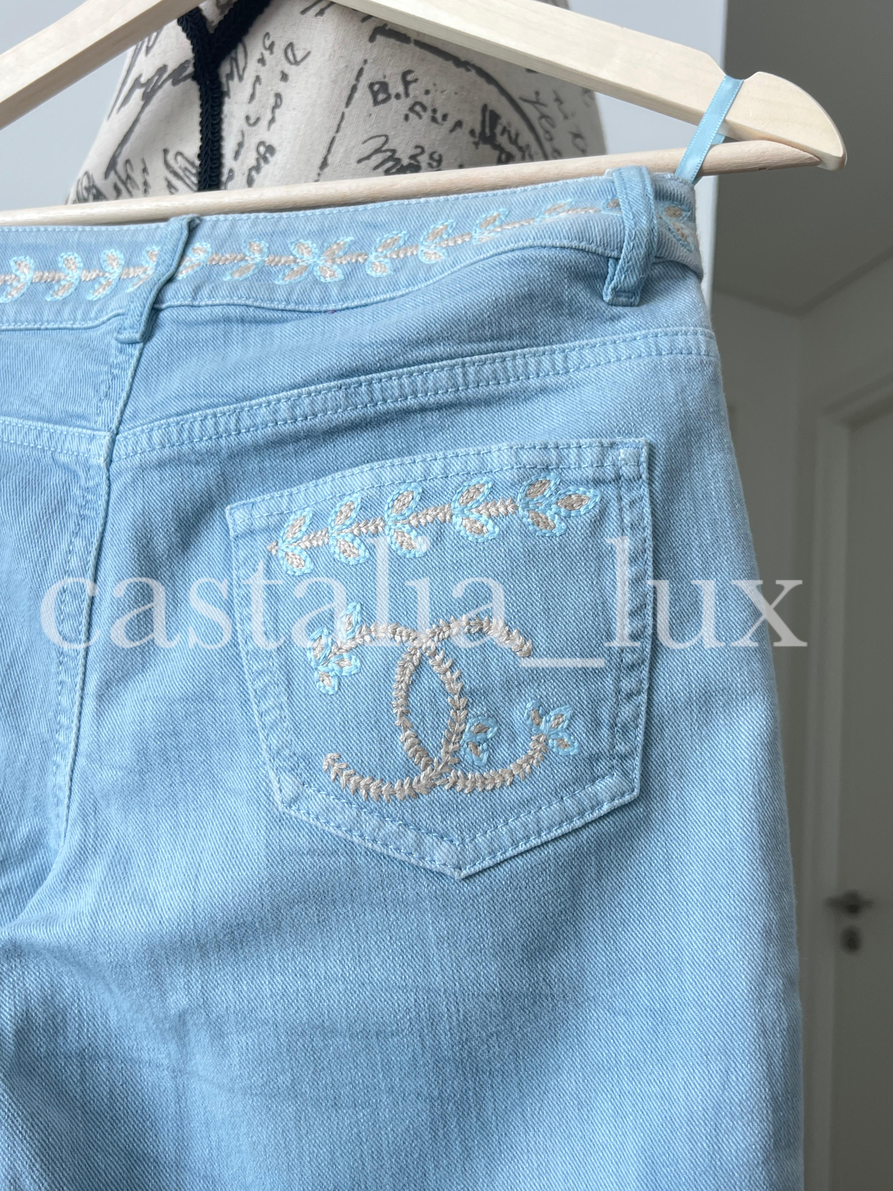Chanel New CC Logo La Riviera Collection Runway Jeans 4