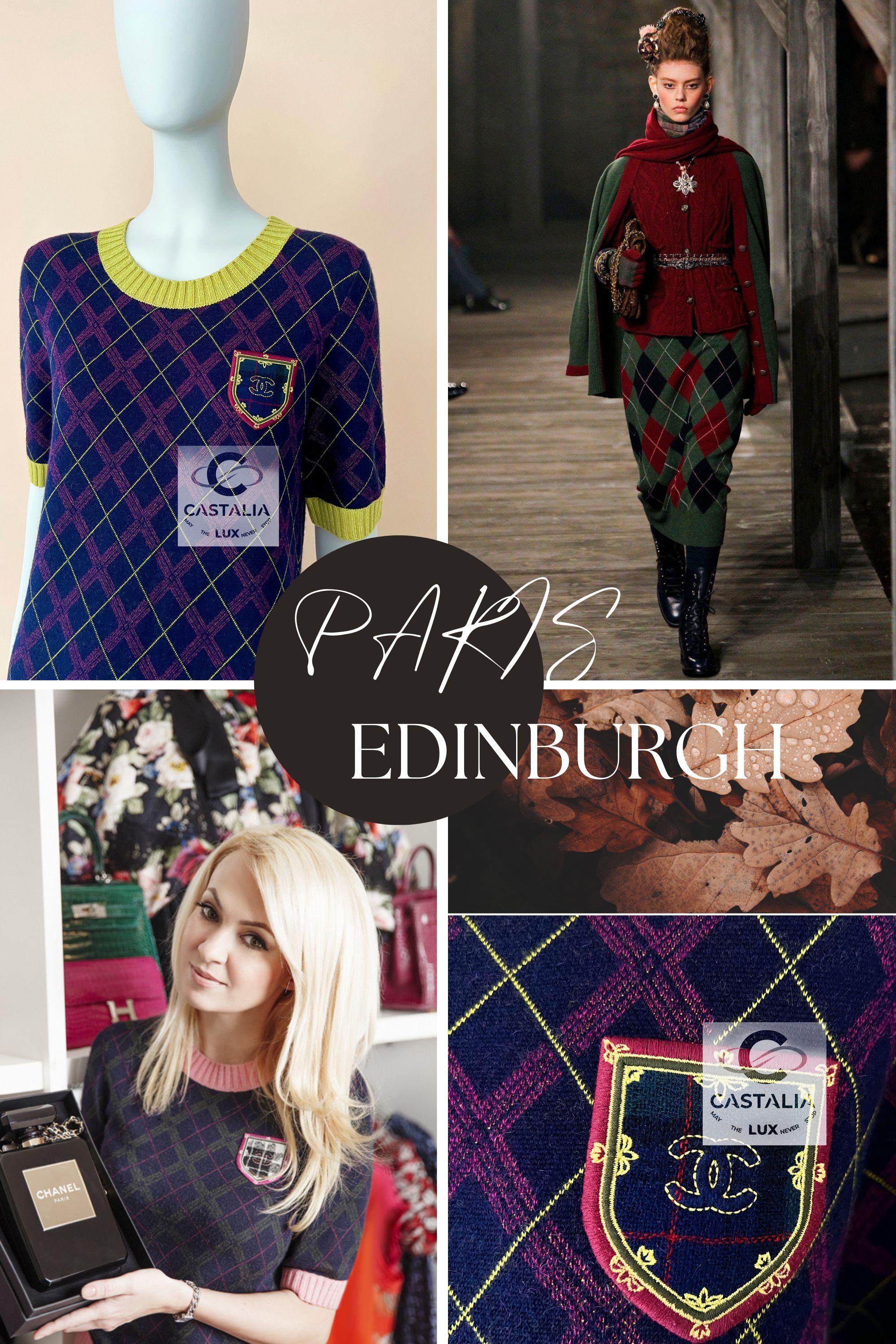 New Chanel tartan cashmere dress with CC Logo Patch at chest : from Paris / EDINBURGH Collection by Karl Lagerfeld
- colours like a masterpiece
- luxurious composition 
Size mark 40 FR / Condition: never worn