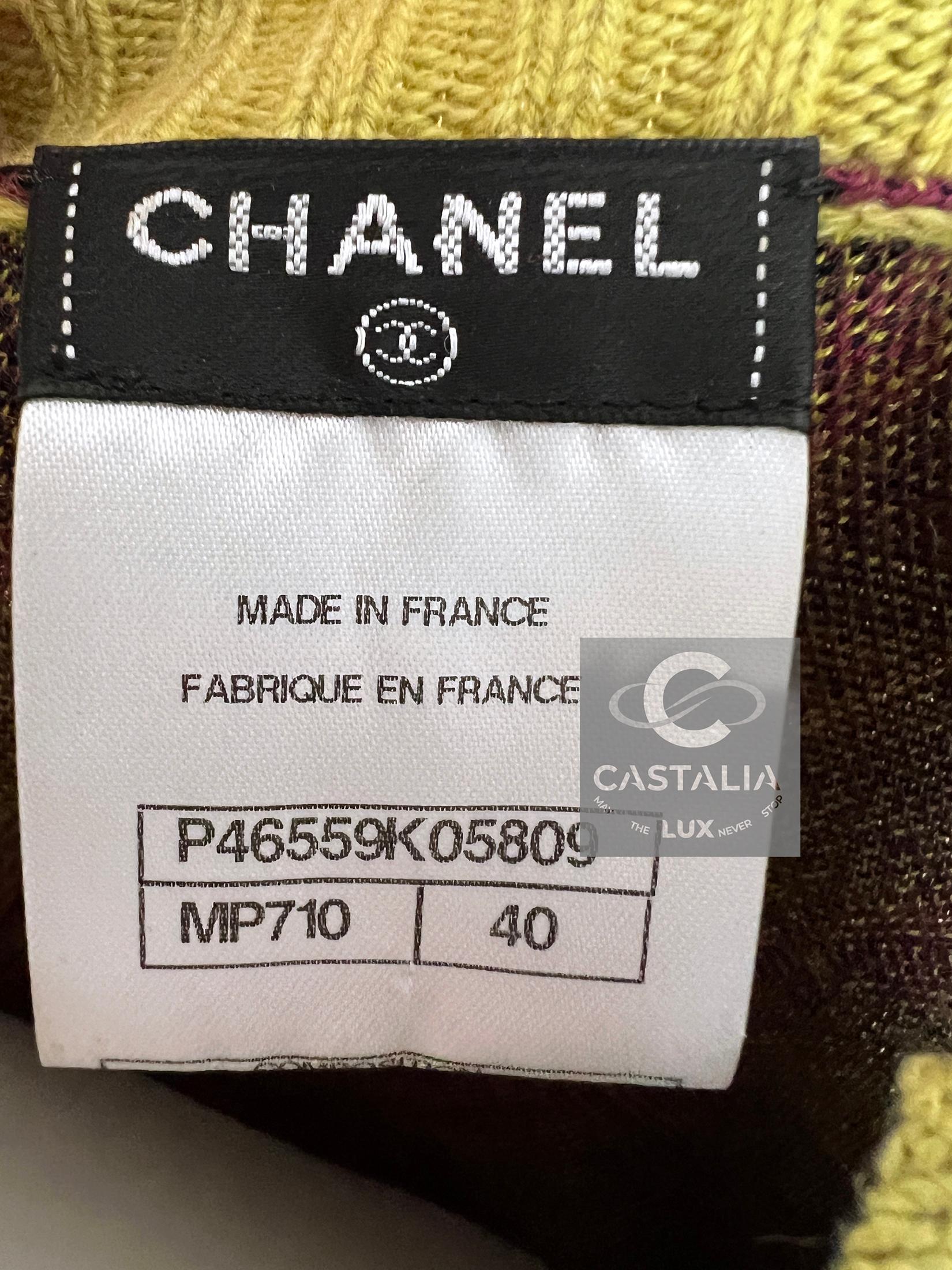 Chanel New CC Logo Patch Tartan Cashmere Dress 4