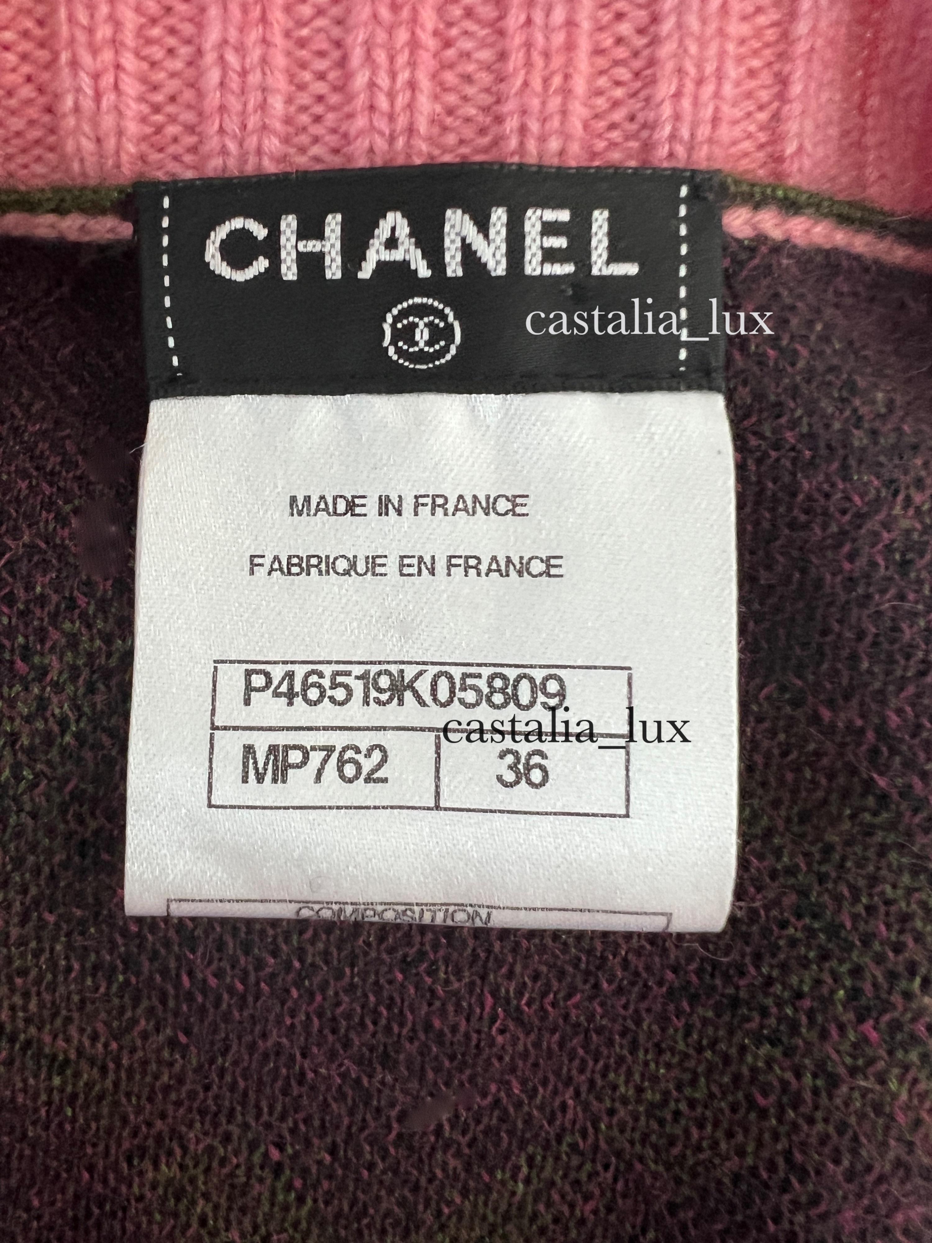 Chanel New CC Logo Patch Tartan Cashmere Jacket 6