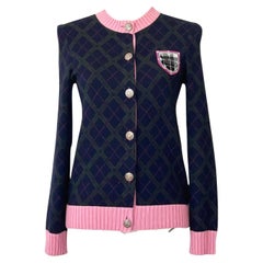 Chanel Neue CC Logo Patch Tartan-Kaschmirjacke mit Patch