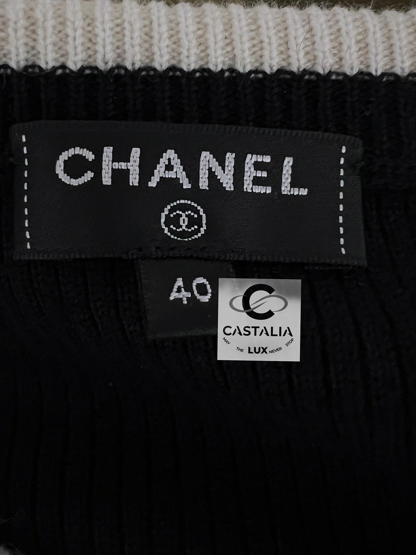 Chanel New CC Logo Runway Cashmere Jumper 40 FR 9
