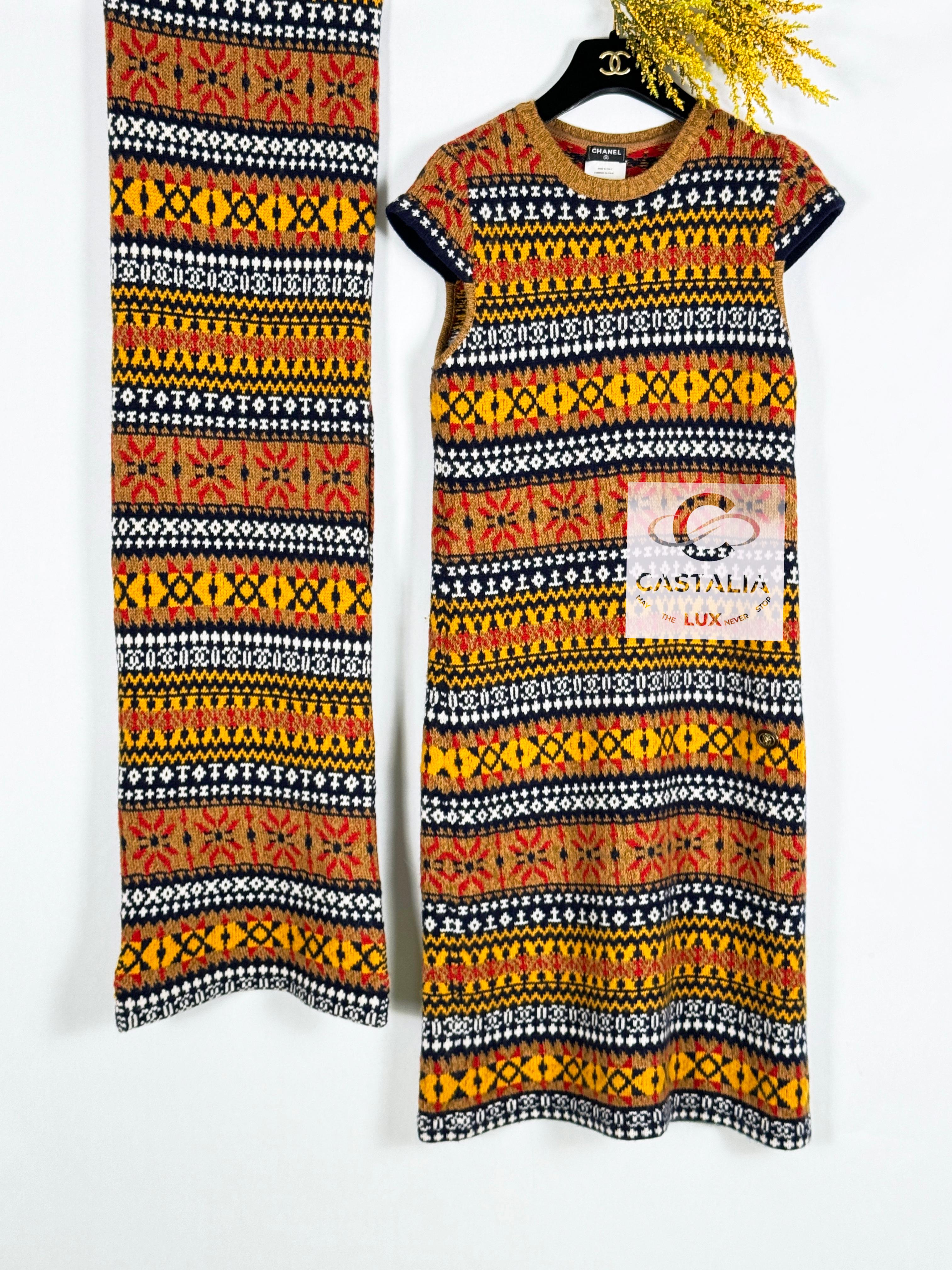 Chanel New CC Logo Runway Maxi Cashmere Dress And Giant Shawl 4