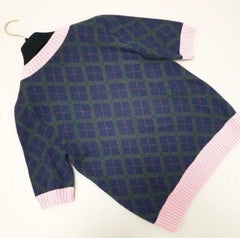 Chanel New CC Patch Cashmere Tartan Top