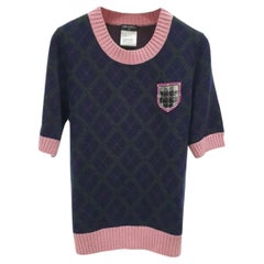 Chanel New CC Patch Cashmere Tartan Top