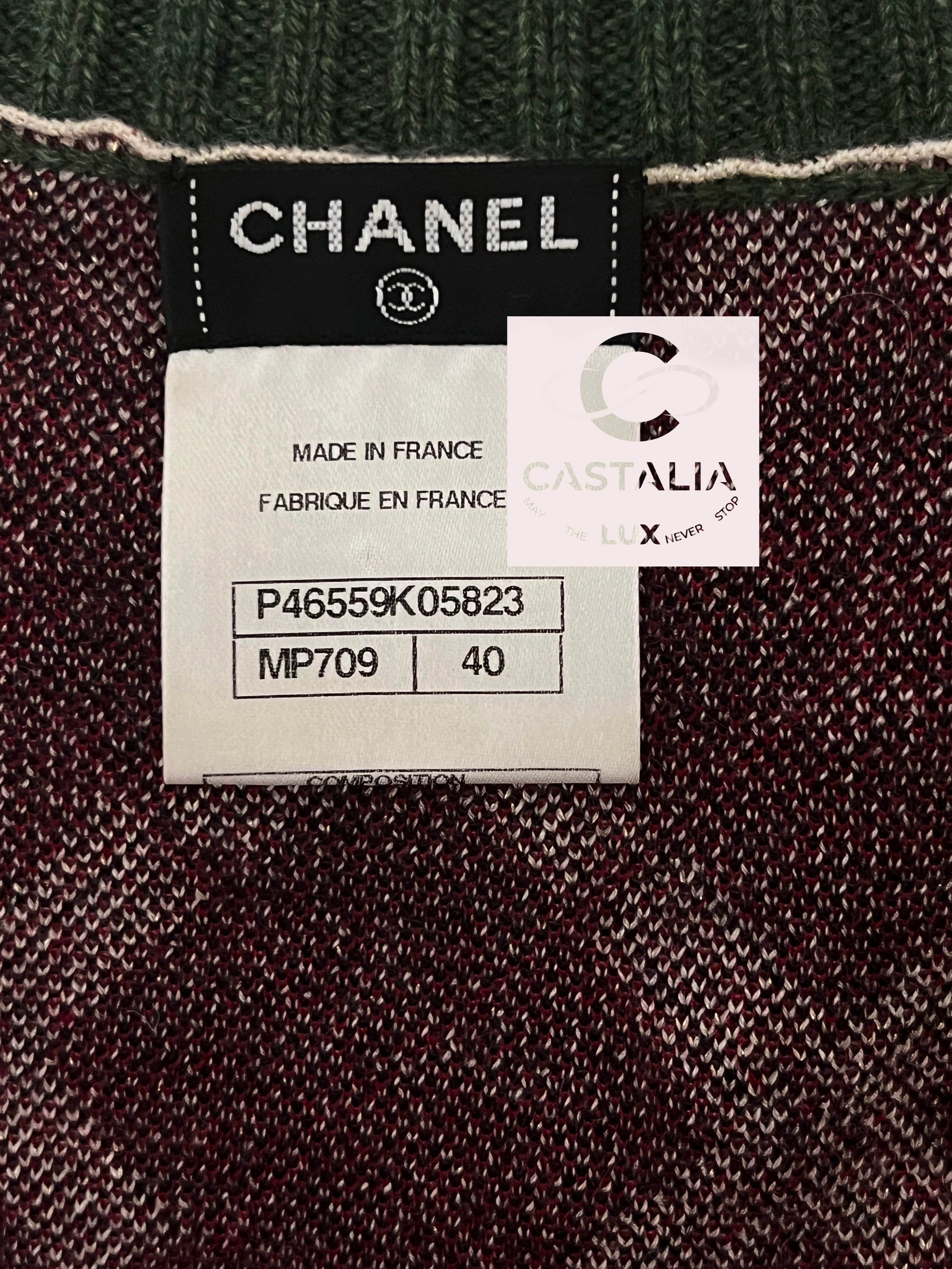 Chanel New CC Patch Tartan Cashmere Dress 40 FR 4