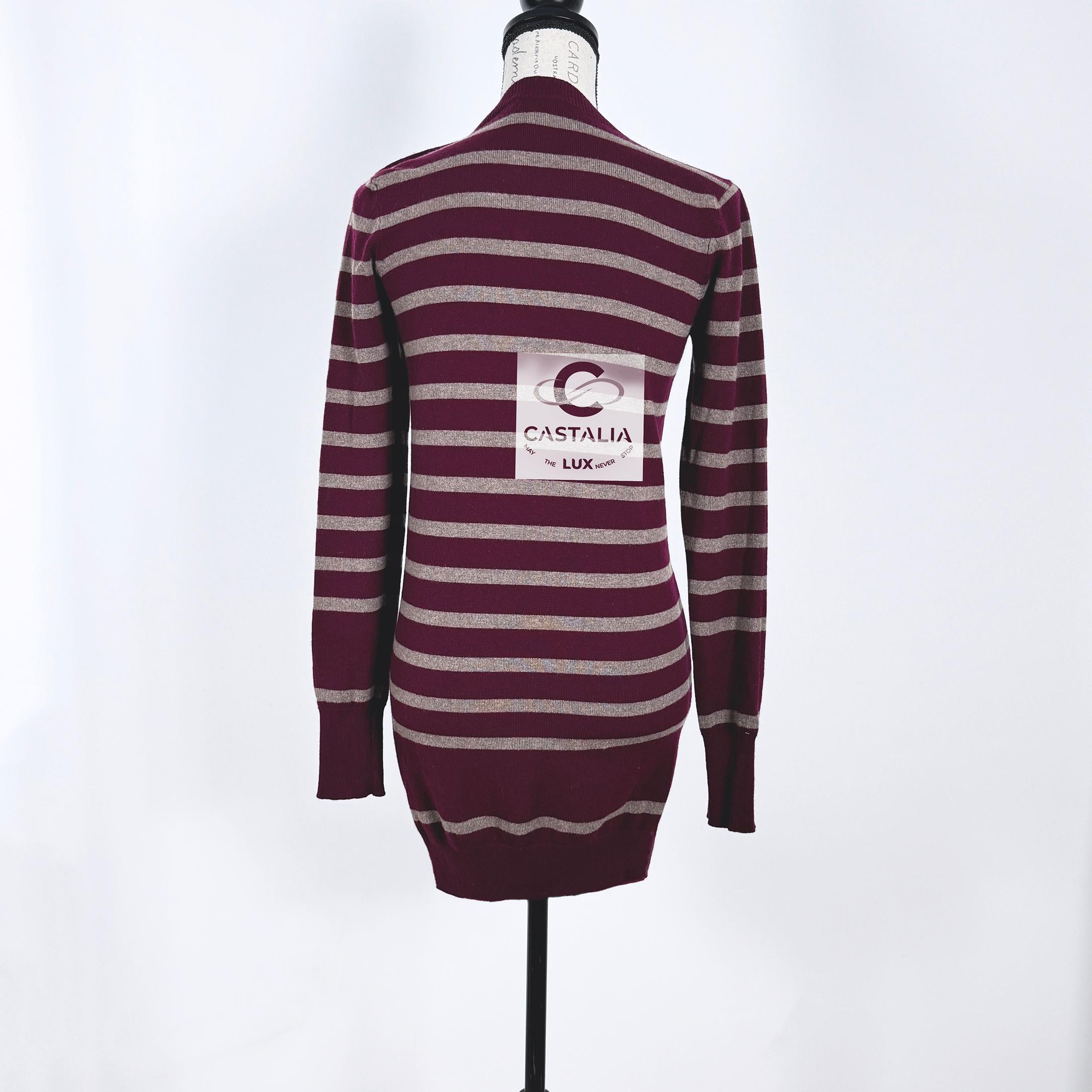 Chanel New CC Turnlocks Burgundy Cashmere Jumper 36 FR For Sale 5
