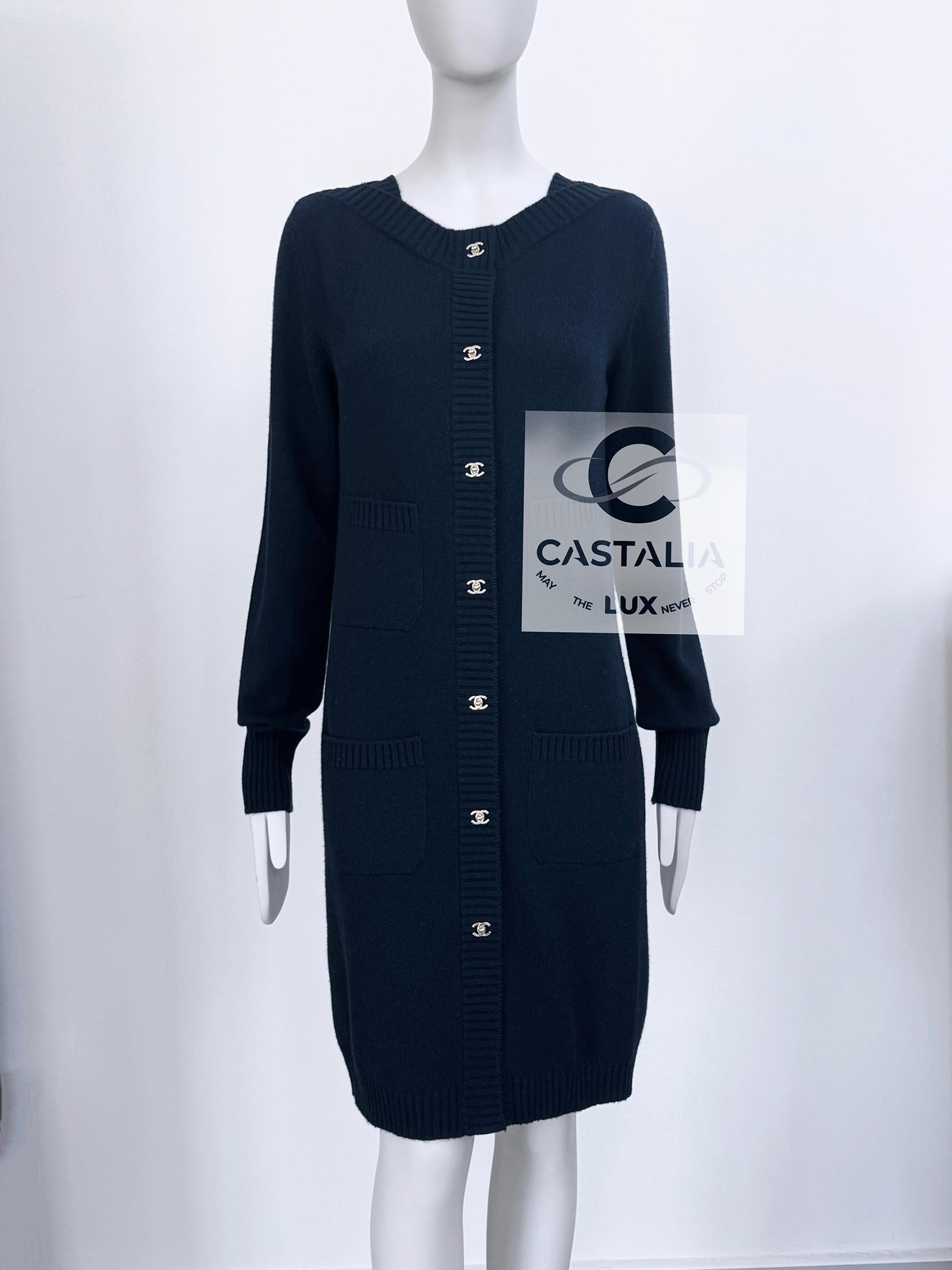 Chanel New CC Turnlocks Cashmere Cardigan 38 FR 5