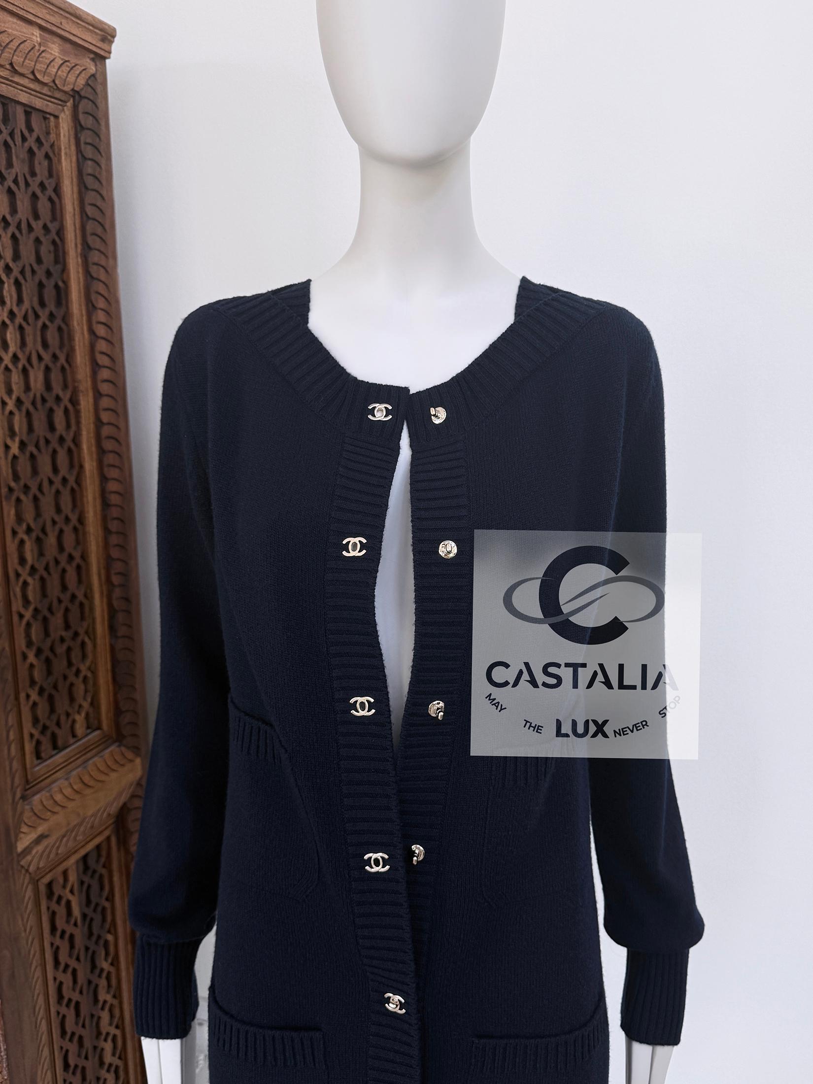 Chanel New CC Turnlocks Cashmere Cardigan 38 FR 7