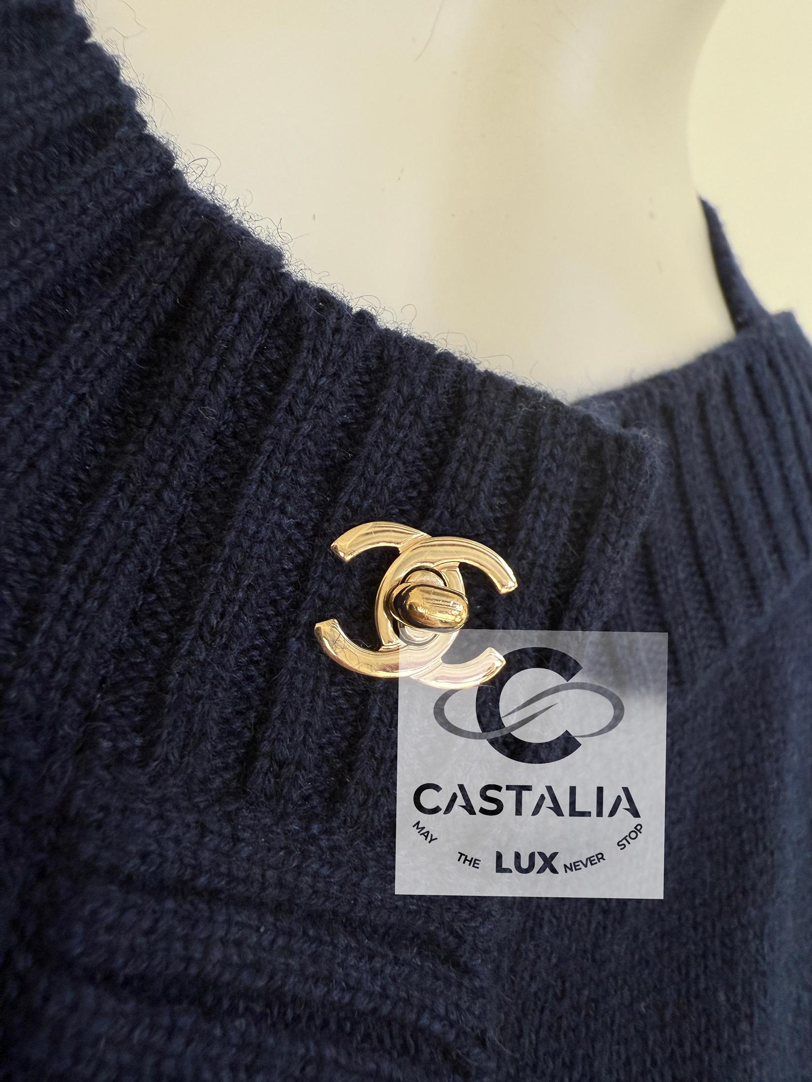 Chanel New CC Turnlocks Cashmere Cardigan 38 FR 1