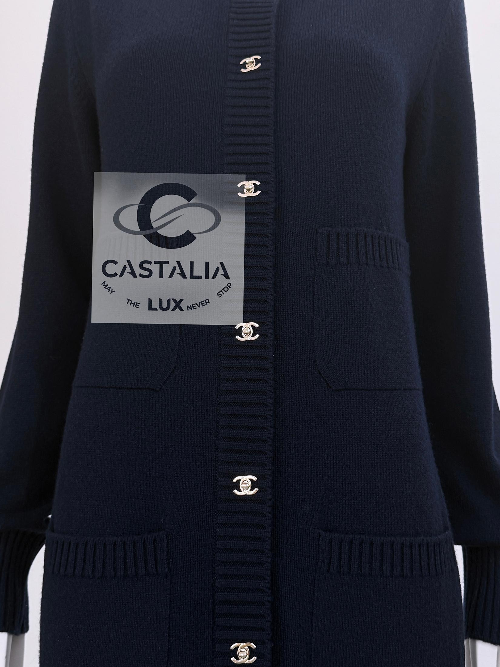 Chanel New CC Turnlocks Cashmere Cardigan 38 FR 3