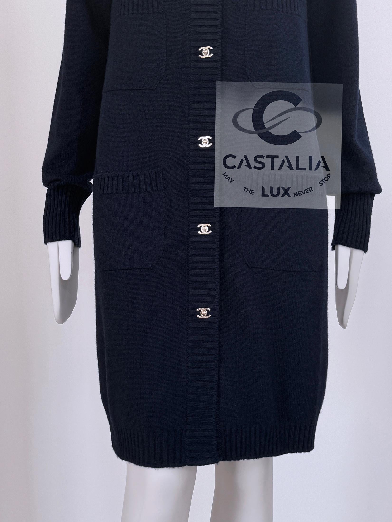 Chanel New CC Turnlocks Cashmere Cardigan 38 FR 4
