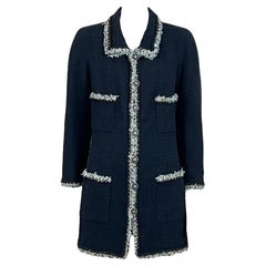 Chanel New Chain Link Trim Black Tweed Jacket